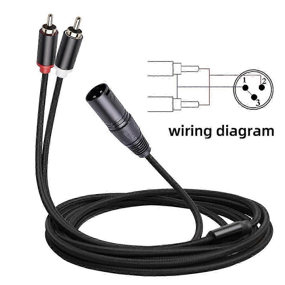 4X XLR-zu-Dual-Cinch-Audiokabel A1 XLR-Stecker 3-polig zu Dual-Cinch-Stecker Stereo-Audio-Verstärker-Mixin