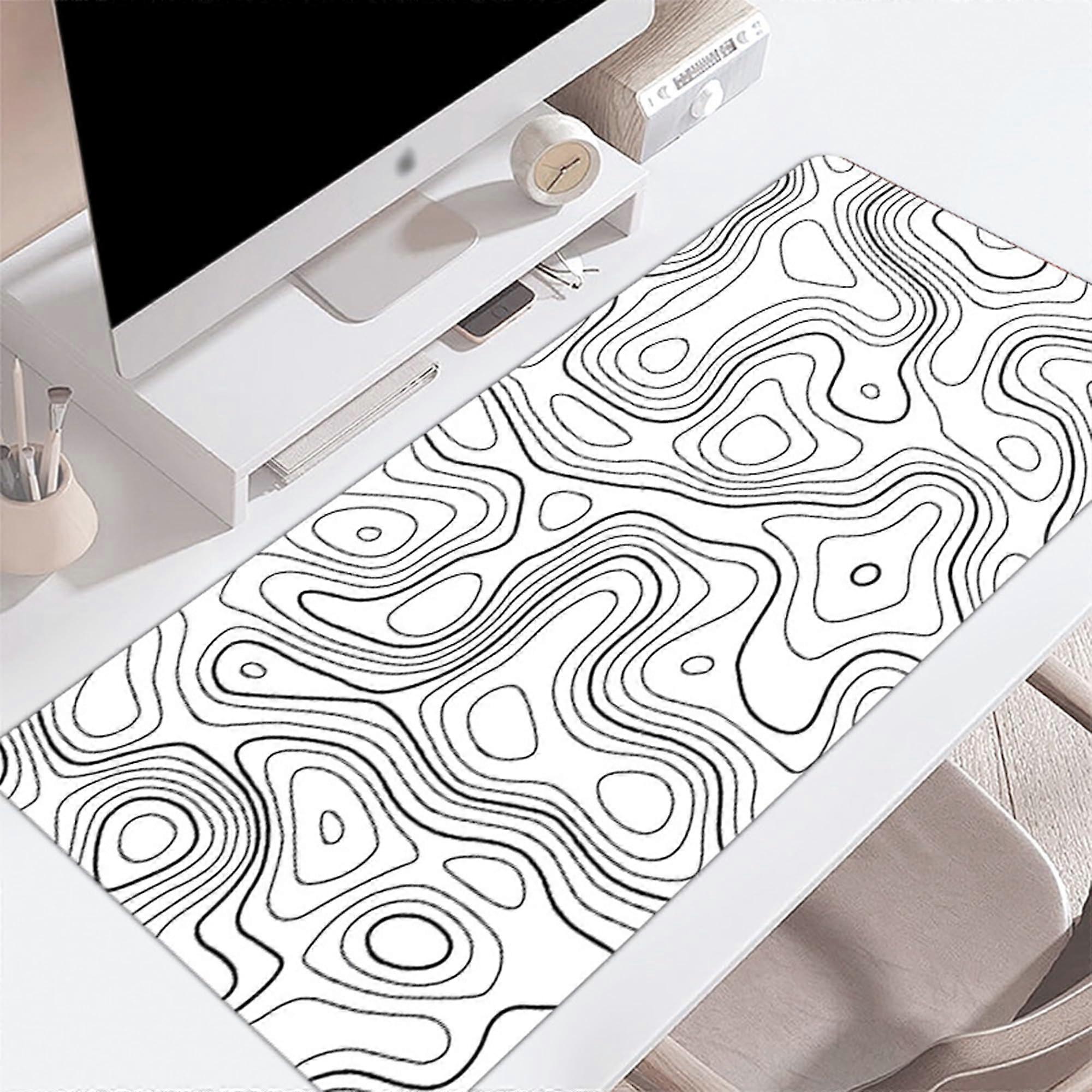 NonSlip Gaming Mouse Pad, Desk Pad, Stitched Edges (100x50cm, Style 3)