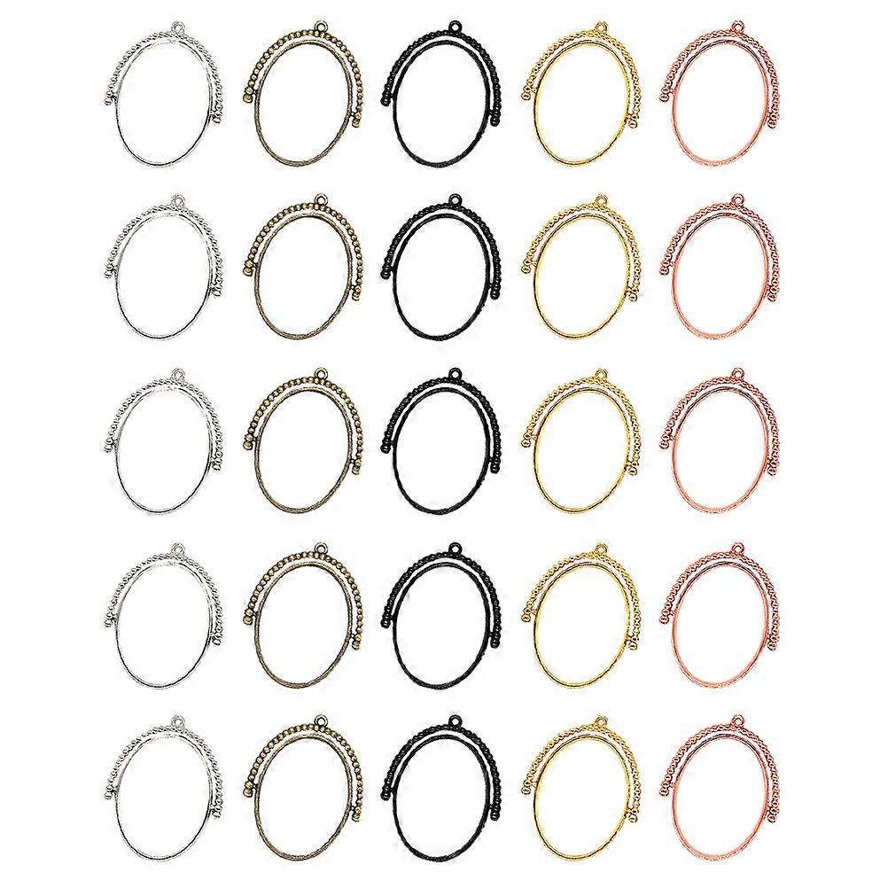 Rotatable Open Bezel Alloy Pendants for Decoration 25Pcs Assorted Color