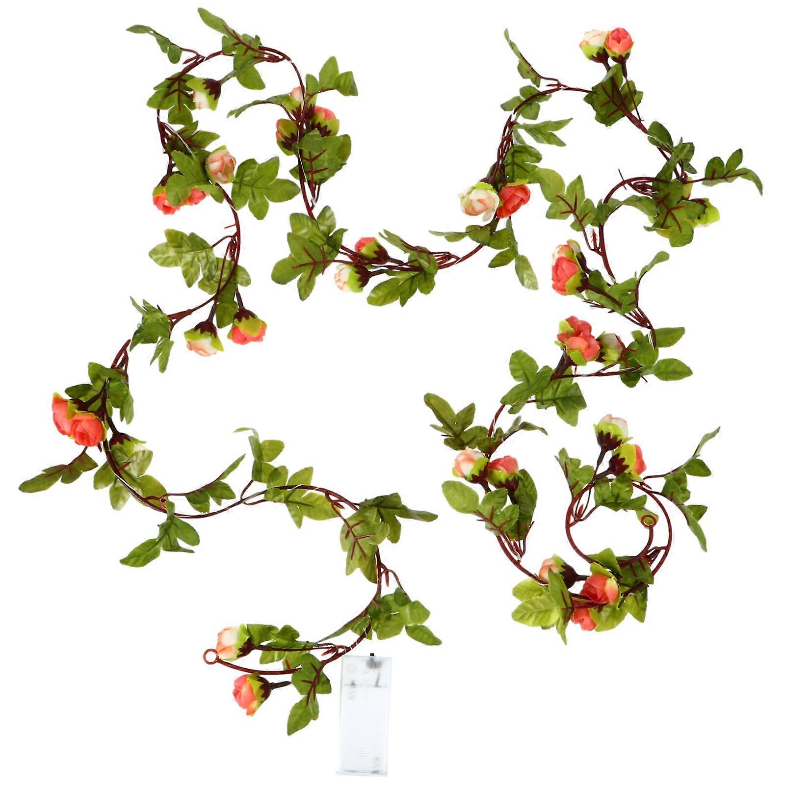 Decorative Rose Vine String Lights LED Orange 200x7x2cm Battery Box Design 1 Set