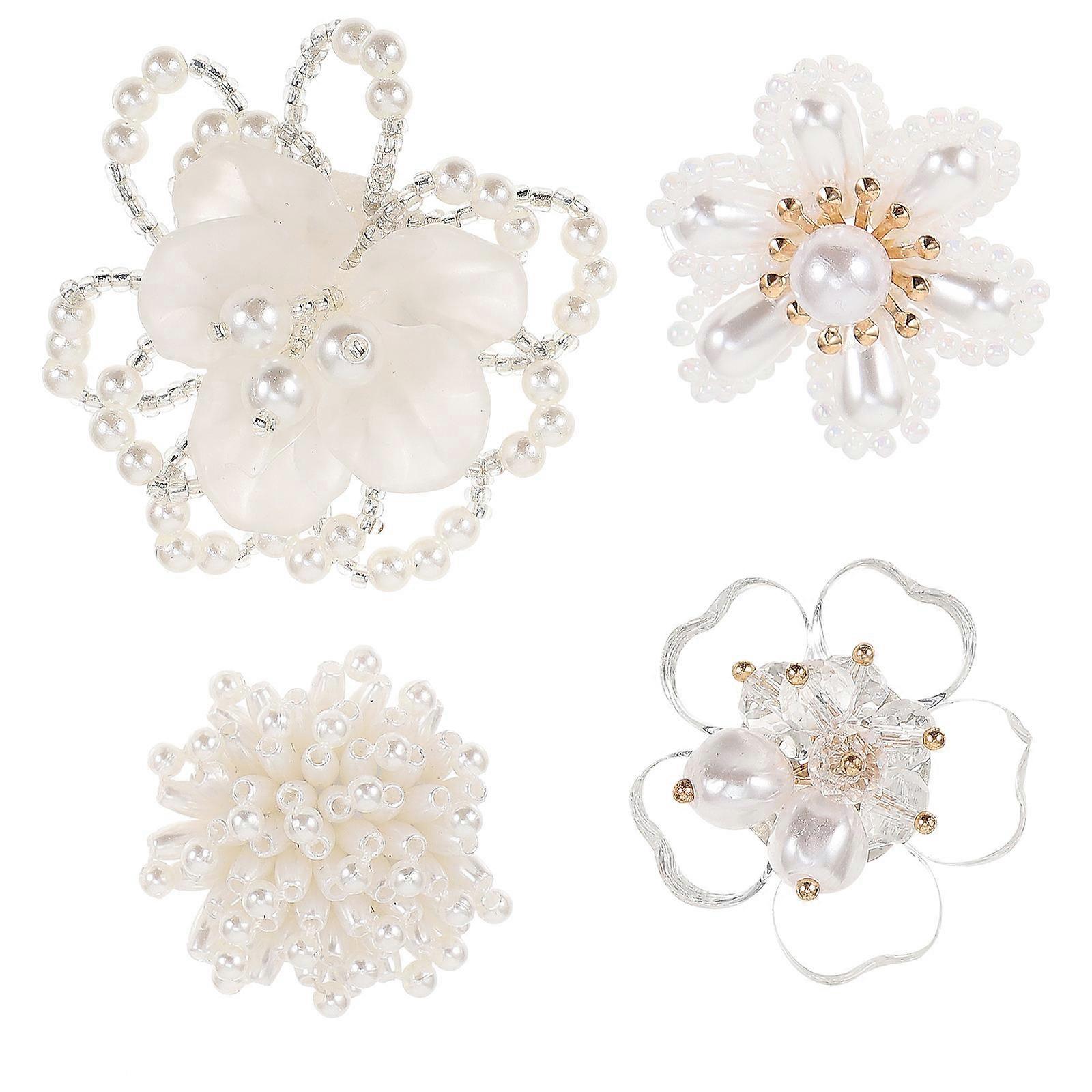 Rhinestone Neckline Applique For DIY Projects And Handmade Crafts 4Pcs Assorted Colors
