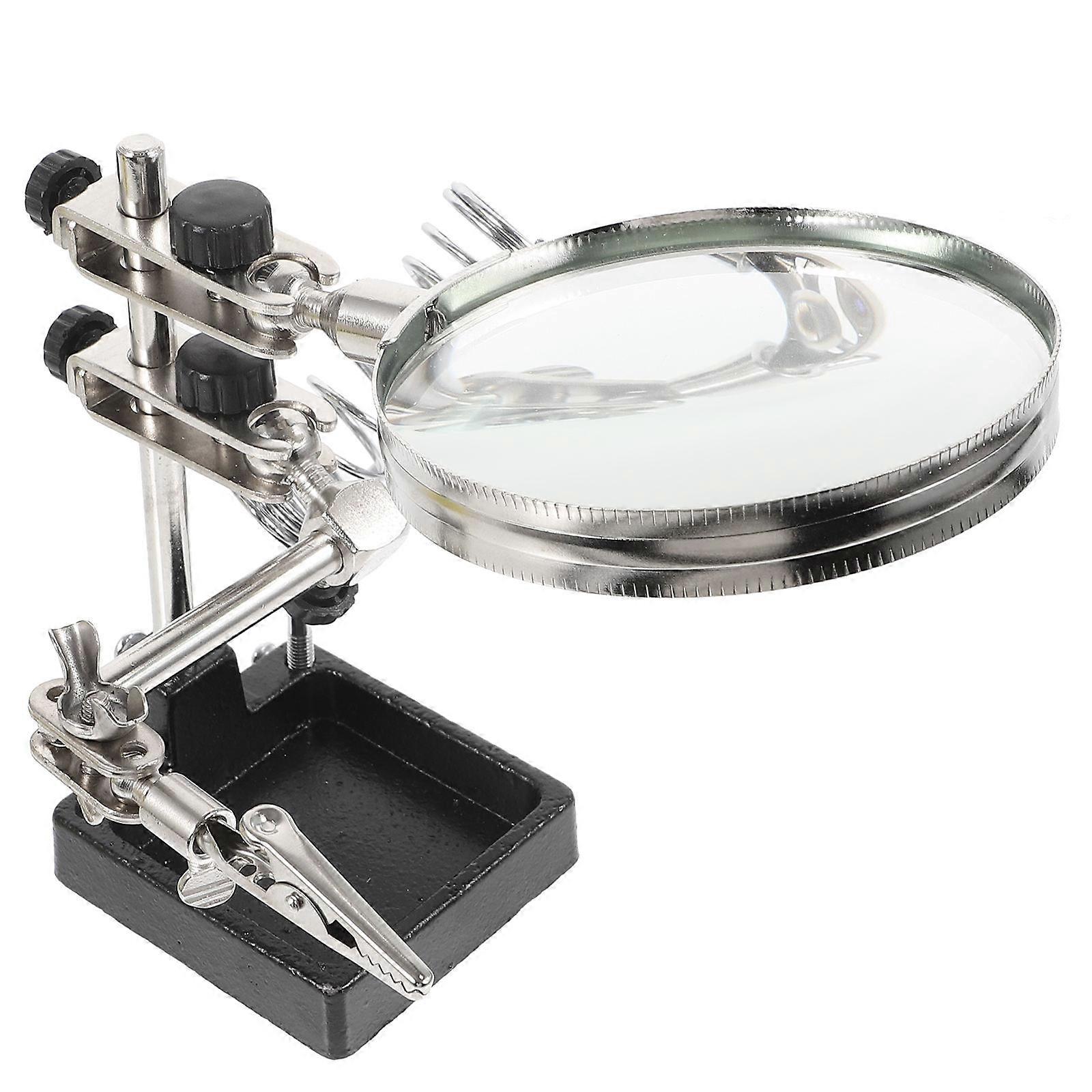 Lightweight Portable Soldering Iron Stand with Clamp and Magnifier for Electronics, Jewelry Repair, and Hobby Projects