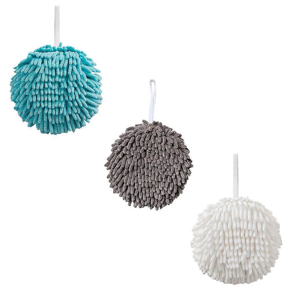Hanging Towel Balls 3Pack Spherical Design Bathroom Towel Assorted Color For Children And Adults