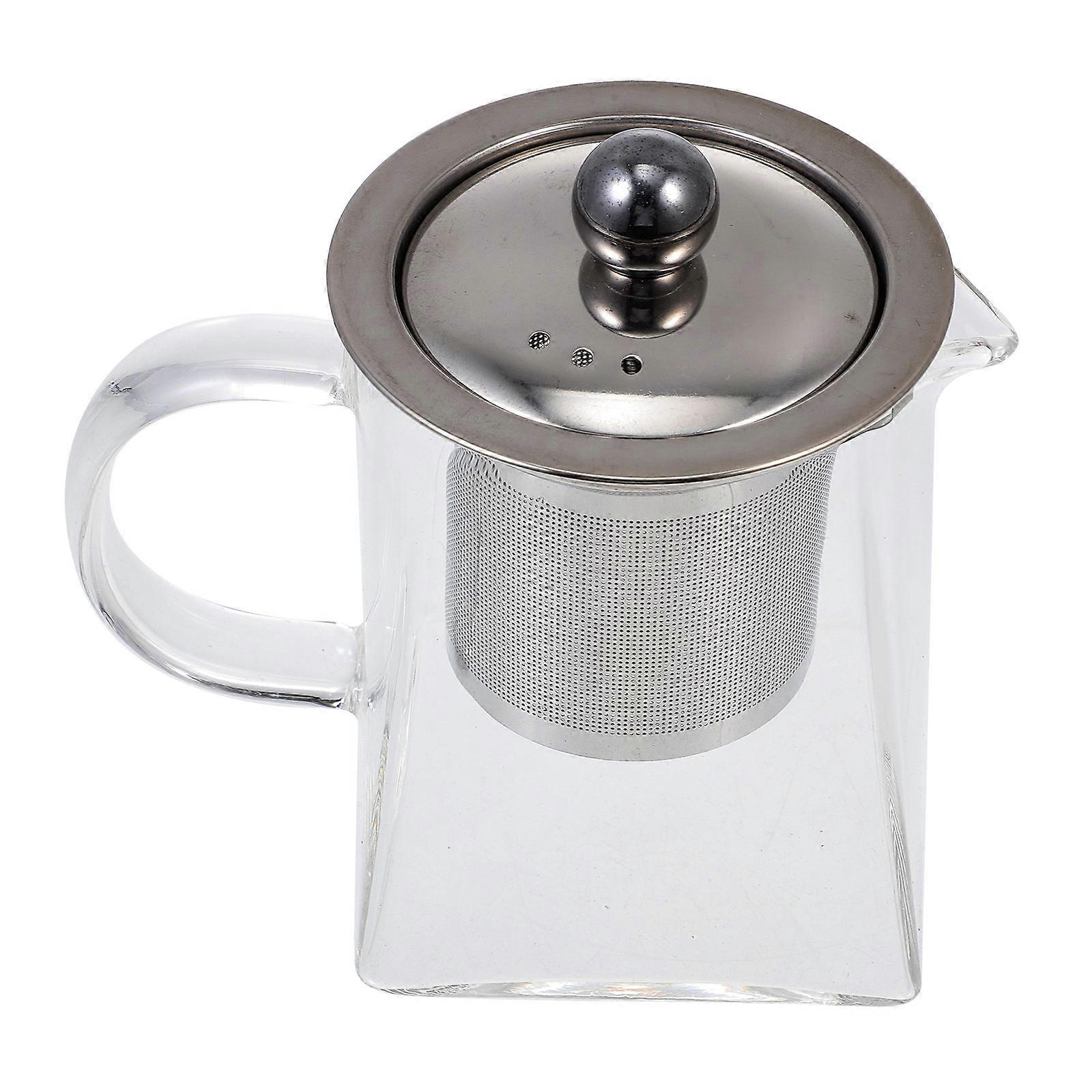 Heat Resistant Transparent Glass Milk Cup with Strainer and Lid – Practical Tea Dispenser for Serving Milk and Tea with Comfortable Handle
