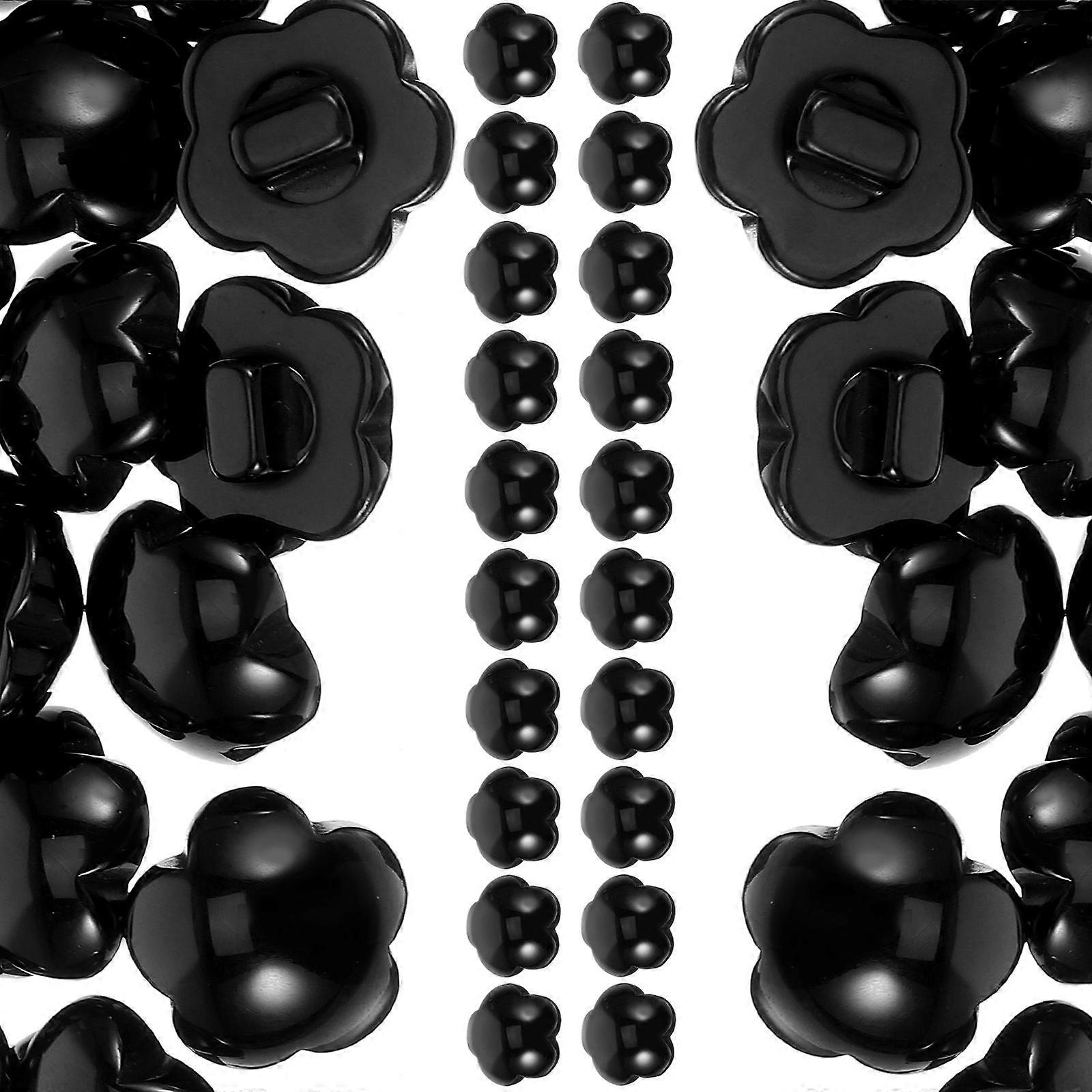 DIY Sewing Buttons 50Pcs Black Half Sphere Resin Buttons Ideal For Custom Fashion Projects 1.7x1.7cm