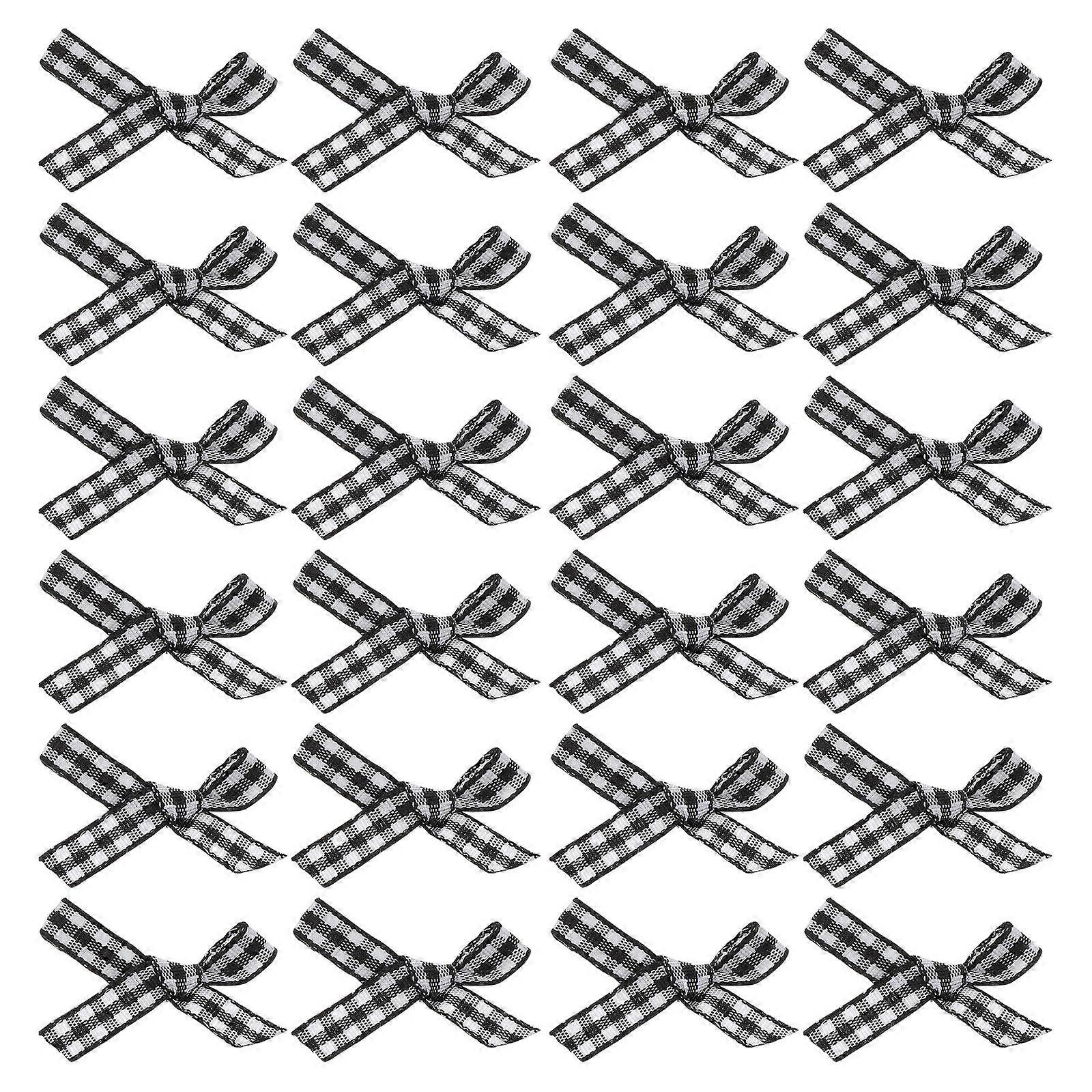 Polyester Bows Craft Making Accessories For Decorating Gifts And Parties 3.5X2.5X0.6CM Durable 100Pcs