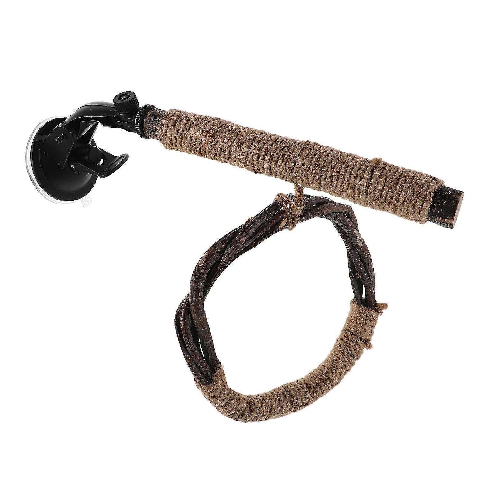 Interactive Wooden Chew Toy for Parrots, Budgies & Small Birds – Durable Playstand with Natural Rope for Training & Exercise