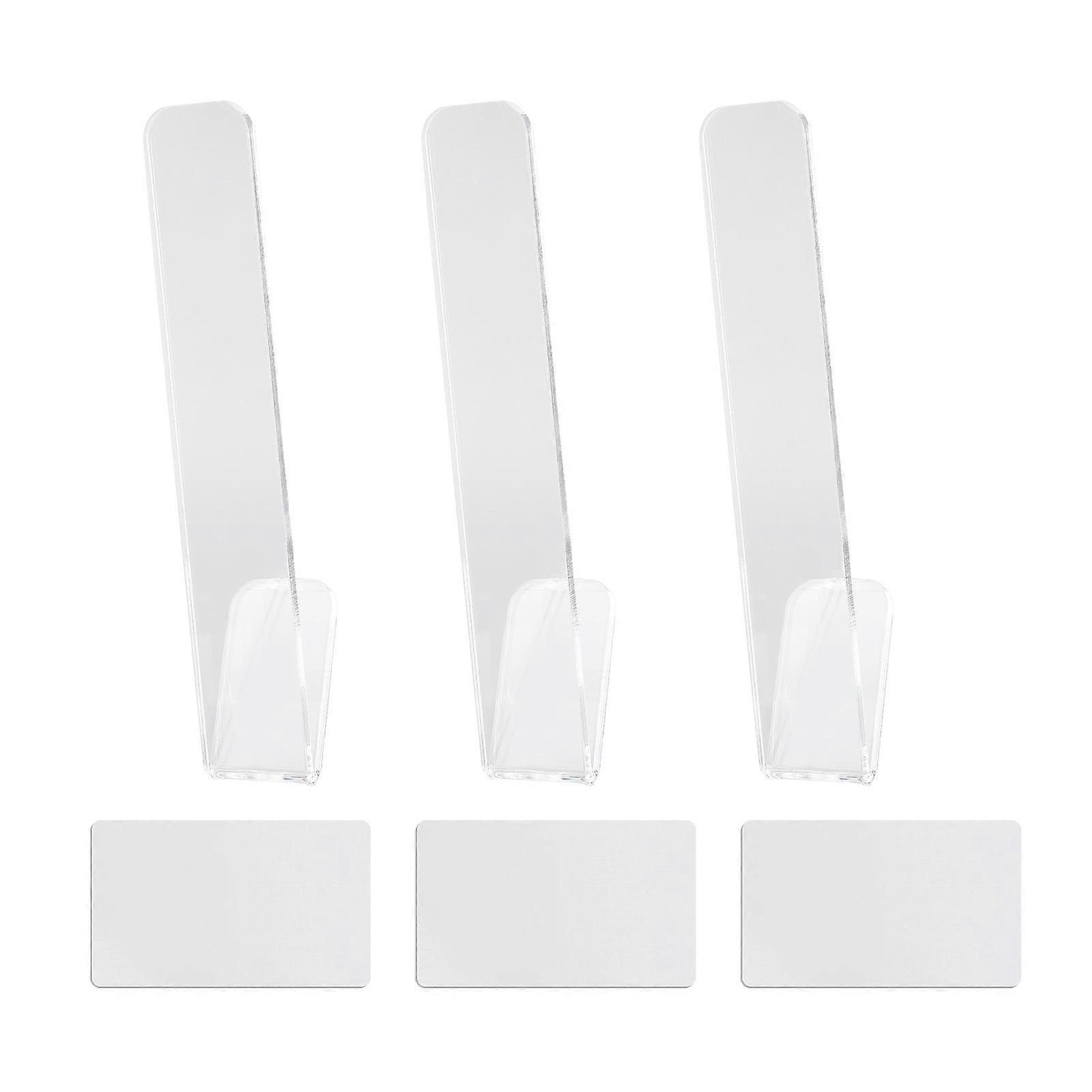 3 Pcs for Baseball Transparent Acrylic V Shape Adhesive Hanger Organizer Hold 10 Caps Wall Hat Hooks