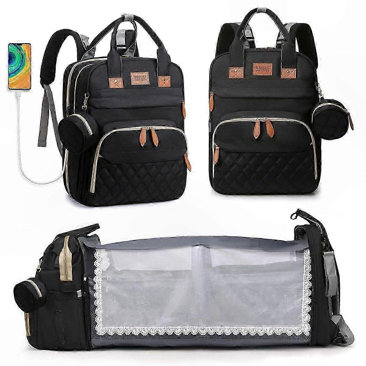 Water-Resistant Baby Backpack with Travel Cot for Portable Convenience on the Go