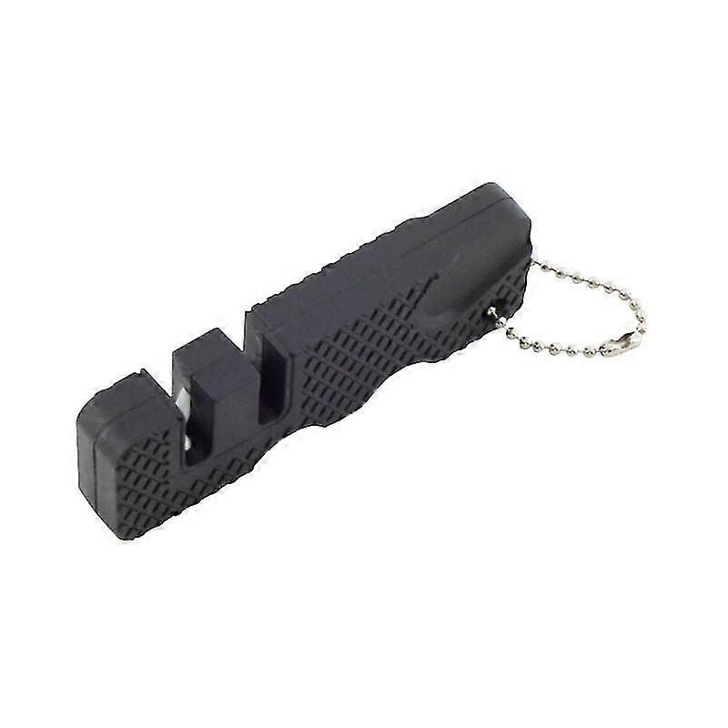 Manual Knife Sharpener Multifunctional Outdoor Portable Knife Sharpener Diamond Sharpener Tungsten Whetstone Mini (Black)