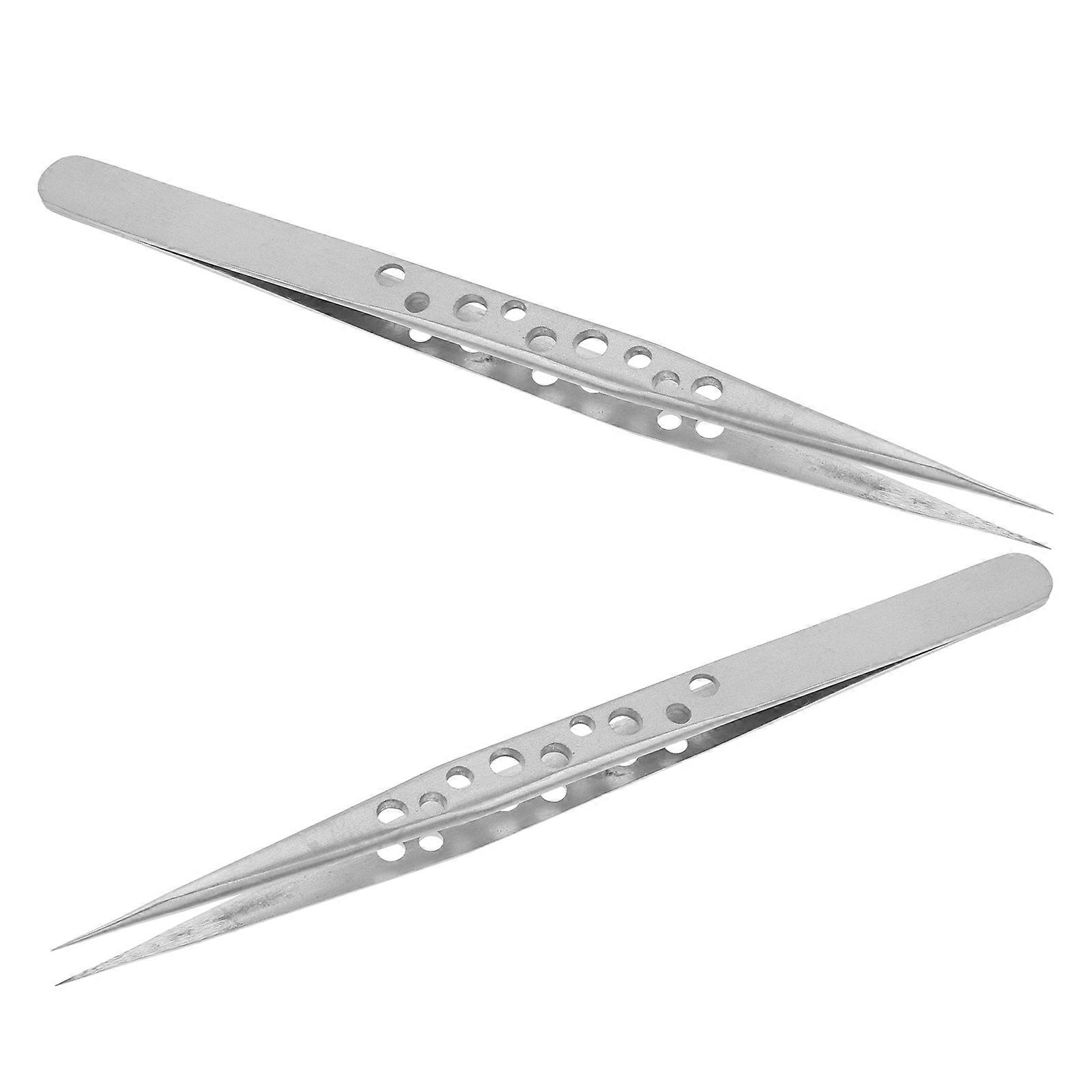 2Pcs Stainless Steel Multi use Crafting Tweezers for Stamps Collector Tools
