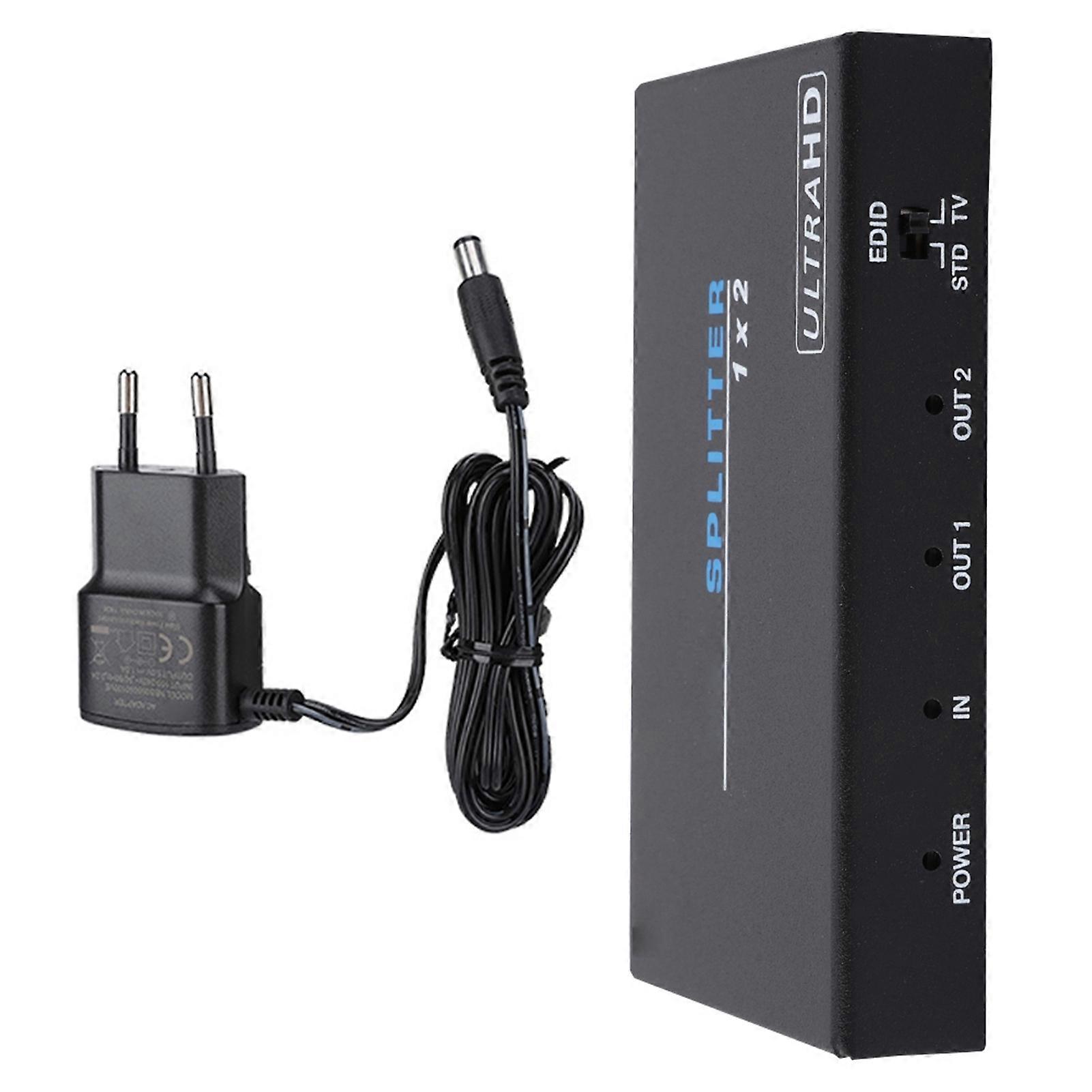 HDMI Smart Switch 1x2 Splitter - 4K/1080P Compatible, EU Plug (110-240V)