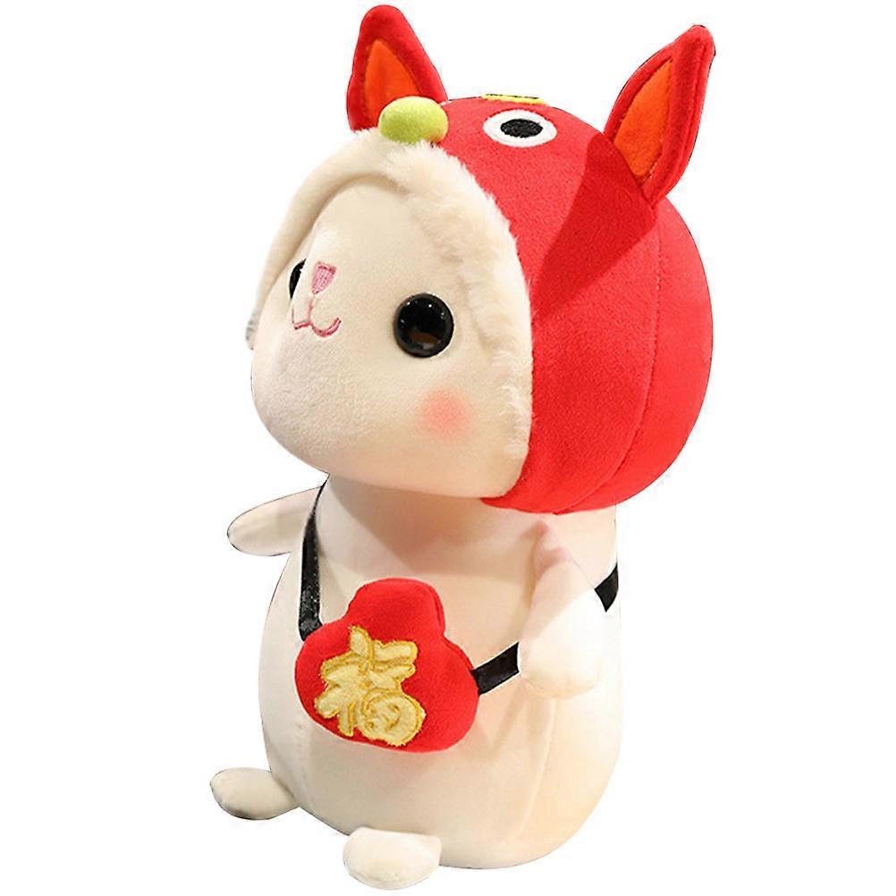 Rabbit Doll Decoration Plush Rabbit Doll Stuffed Animal Toys Red Material for 1Set