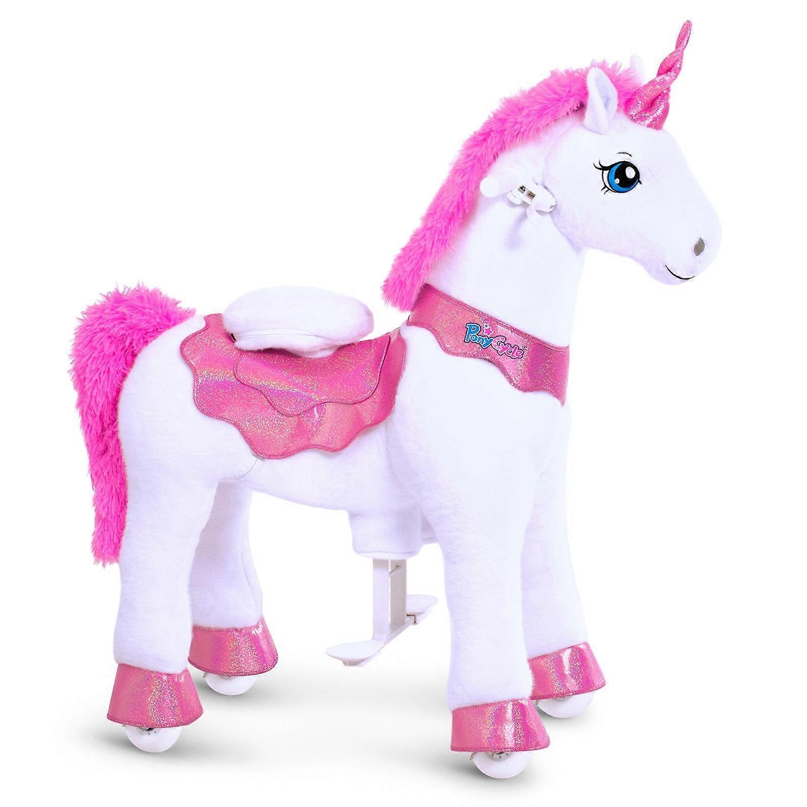 Model E Ride-on Unicorn Lelu ikä 4-7 vaaleanpunainen (Iso-Britannia ja EU varastossa)