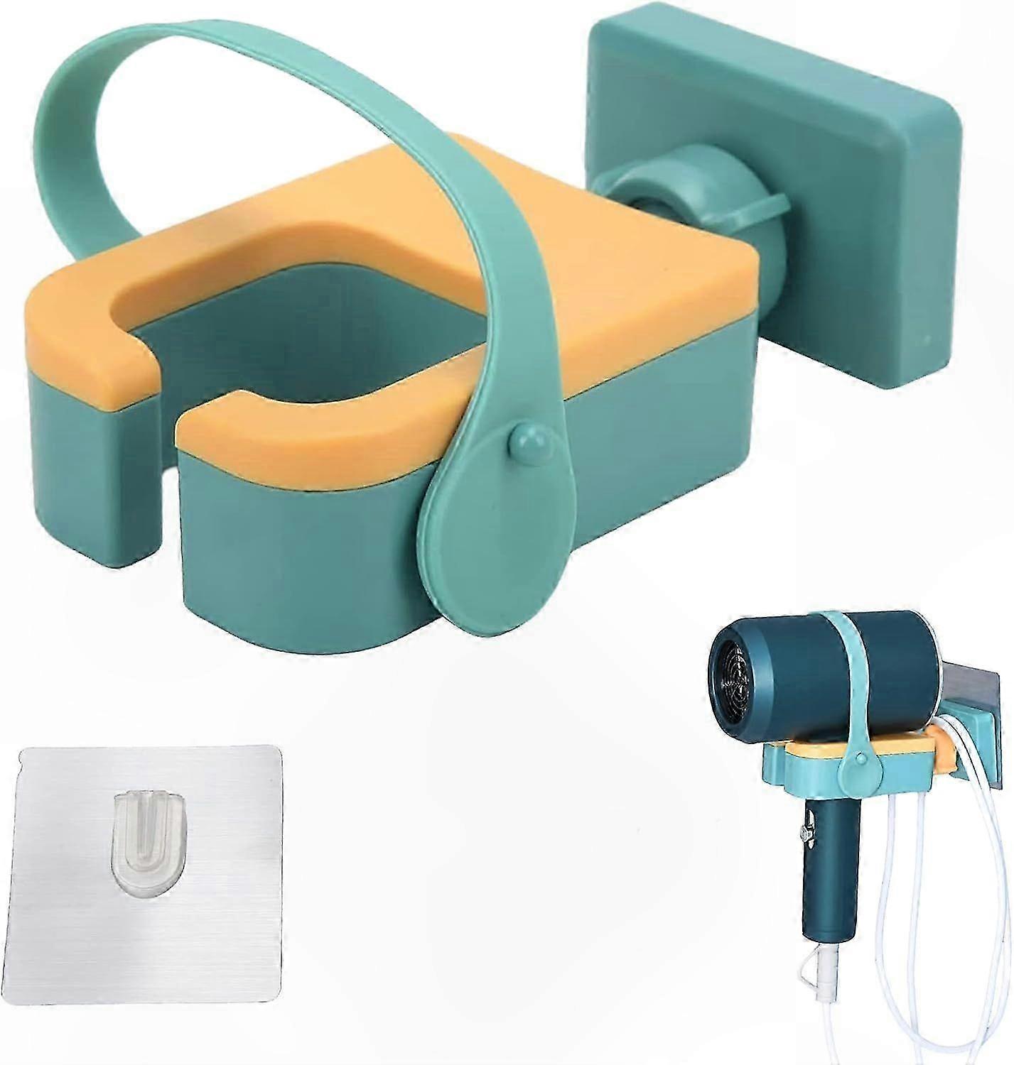 حامل مجفف شعر مثبت على الحائط ، تركيب بدون مثقاب ، تصميم موفر للمساحة للاستخدام المنزلي والصالون