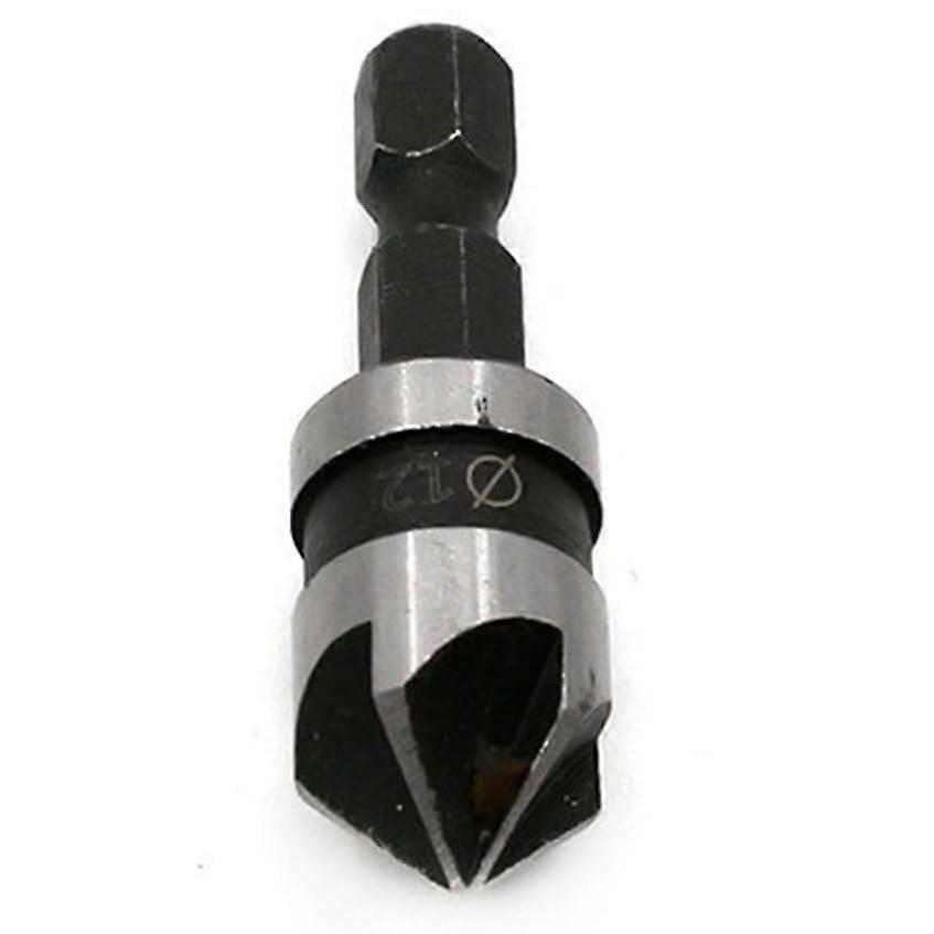 82-Degree Chamfer Drill Bit Set 12mm 16mm 19mm 5-Flute Woodworking Countersink Bits for Wood Finishing