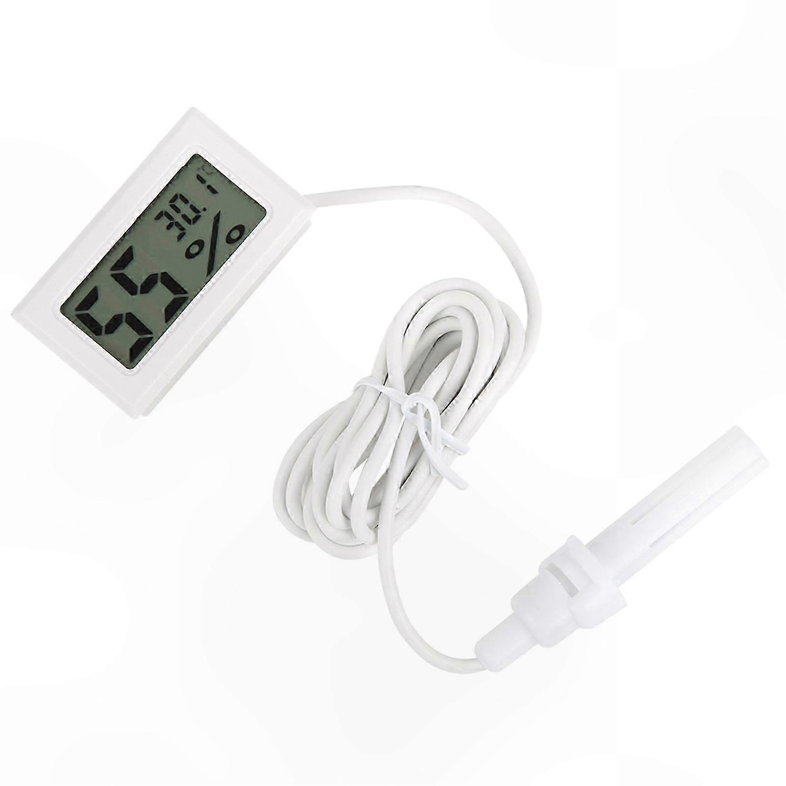 LED Digital Thermometer Hygrometer with Probe for Indoor Humidity Monitoring