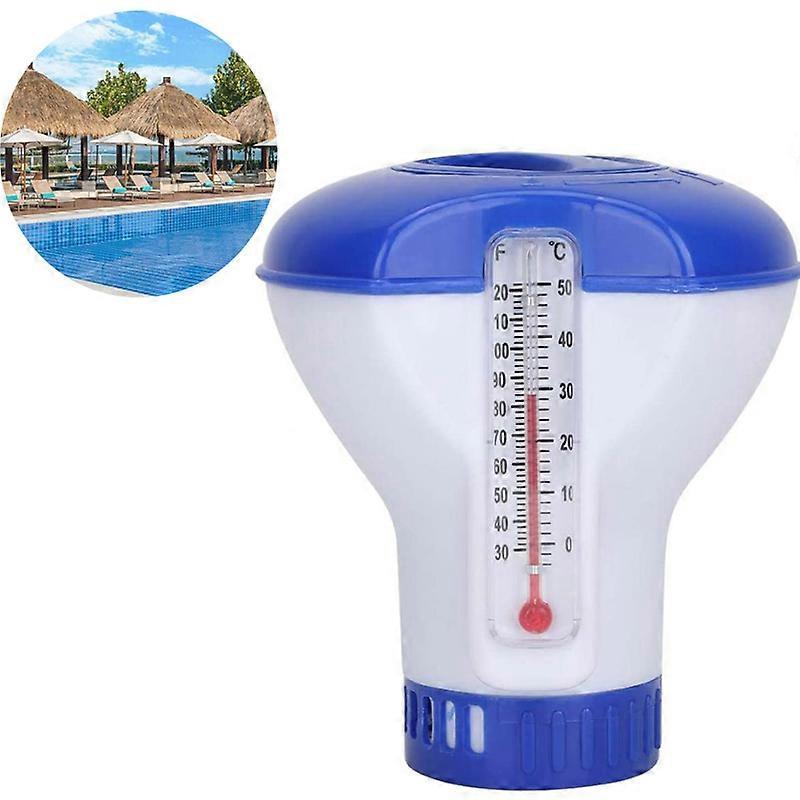 Chlorine dosing float with thermometer for swimming pools - Blue