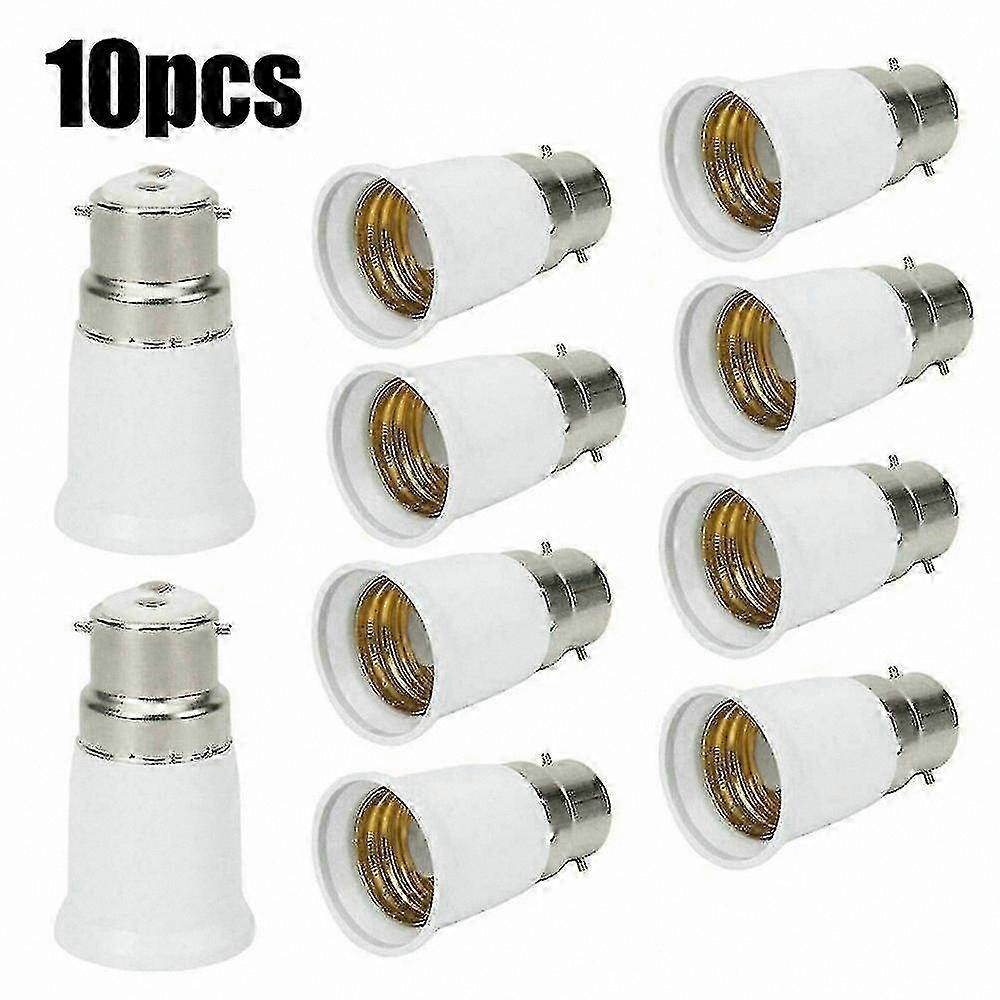 10-Pack Bayonet B22 to Edison E27 Light Bulb Adapter Converter