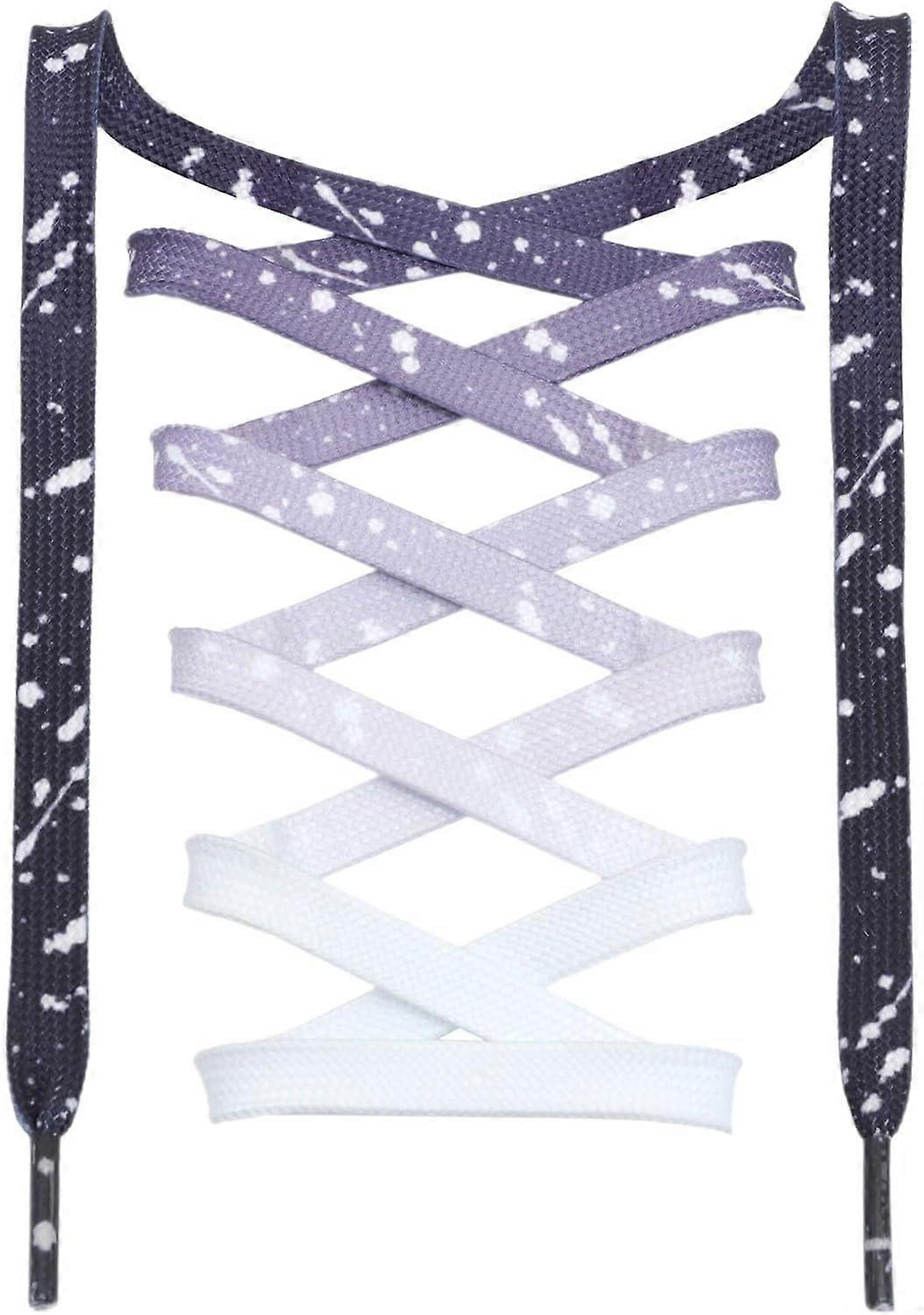Tênis Gradiente Flat Shoelaces: 2 Pares de Cadarços Impressos Atléticos 01 Gradiente Preto 47 Polegadas (120CM)