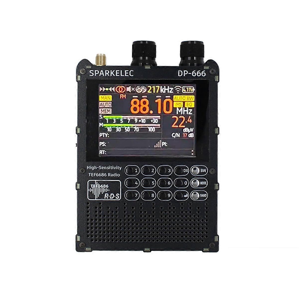 Full Band Radio IPS Touch Screen High Sensitivity Receiver Black