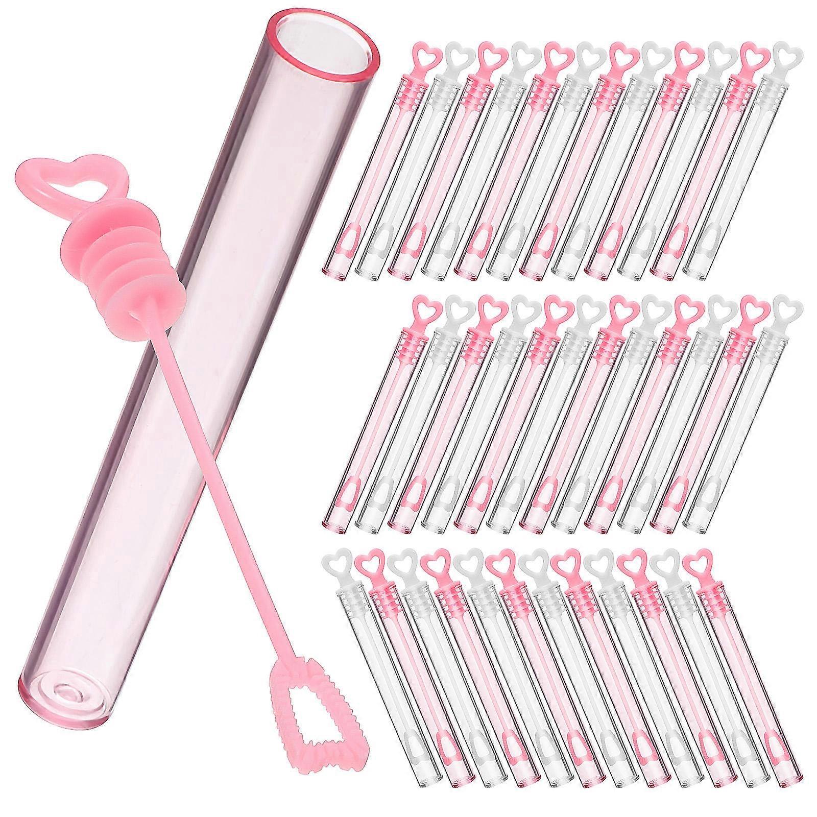 Reusable Bubble Water Empty Bottle Set for Children Party Pvc Assorted Color with Heart Handle 50Pack