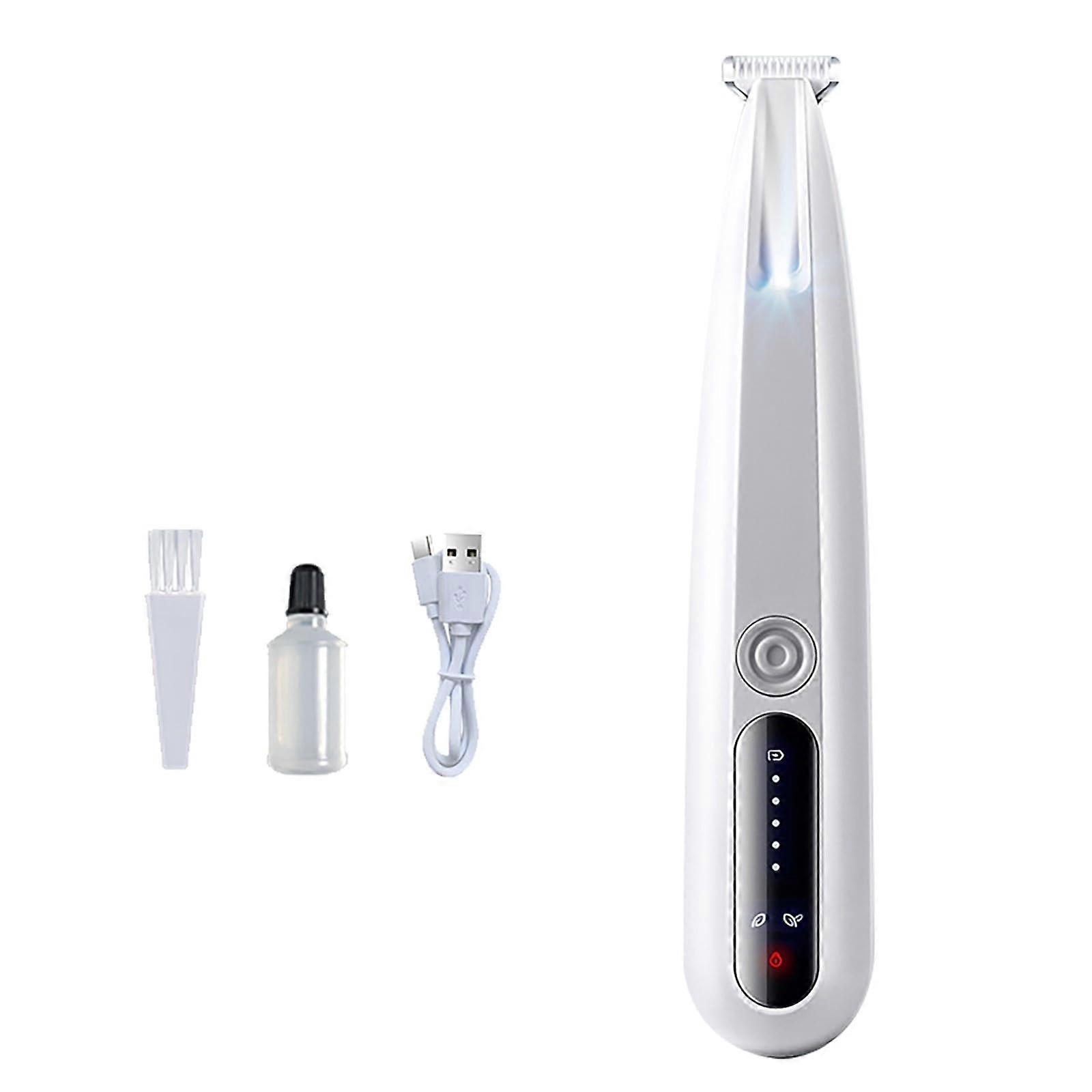 Pet Micro Precision Trimmer, LED Light, Low Noise, Rechargeable, for Ears, Face, Eyes