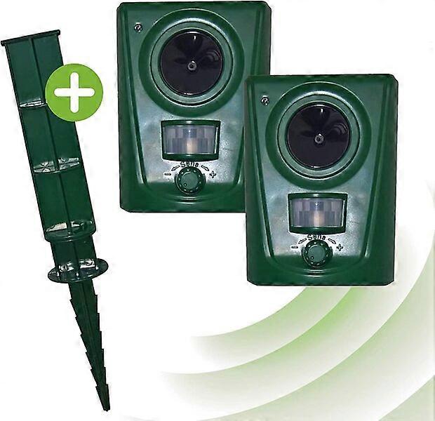 Ultrasonic repeller, 2-piece set, waterproof and effectively repel a variety of animals