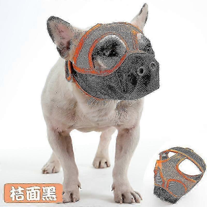 Short Snout Dog Muzzles,bulldog Muzzle Adjustable Breathable Mesh Dog Muzzle For Briting Chewing