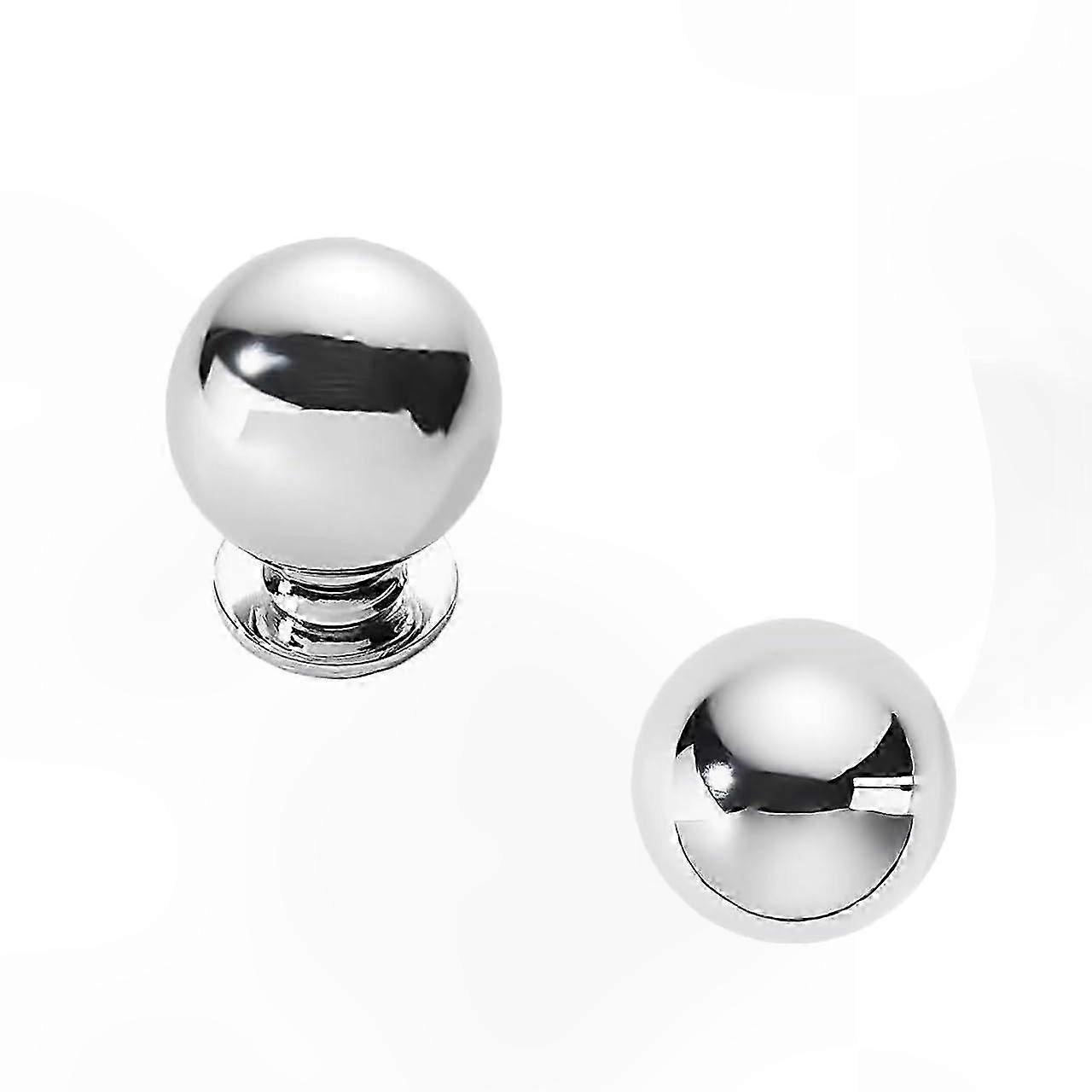 10 Pack Small Ball Cabinet Knobs Polished Chrome Drawer Pulls for Kitchen Cabinets and Furniture
