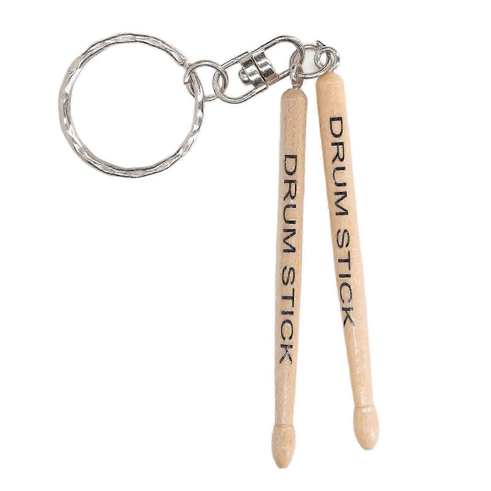 Mini Drum Sticks Keychain Wooden Decoration Accessory Percussion 2 Drumstick Keyring For Dollhouse