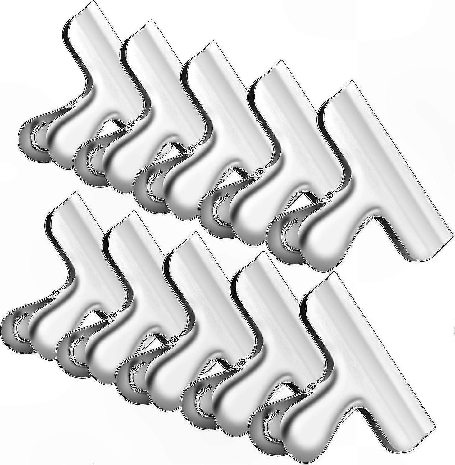 10-Pack Stainless Steel Clips for Sealing Snacks, Chips, and Frozen Food Bags