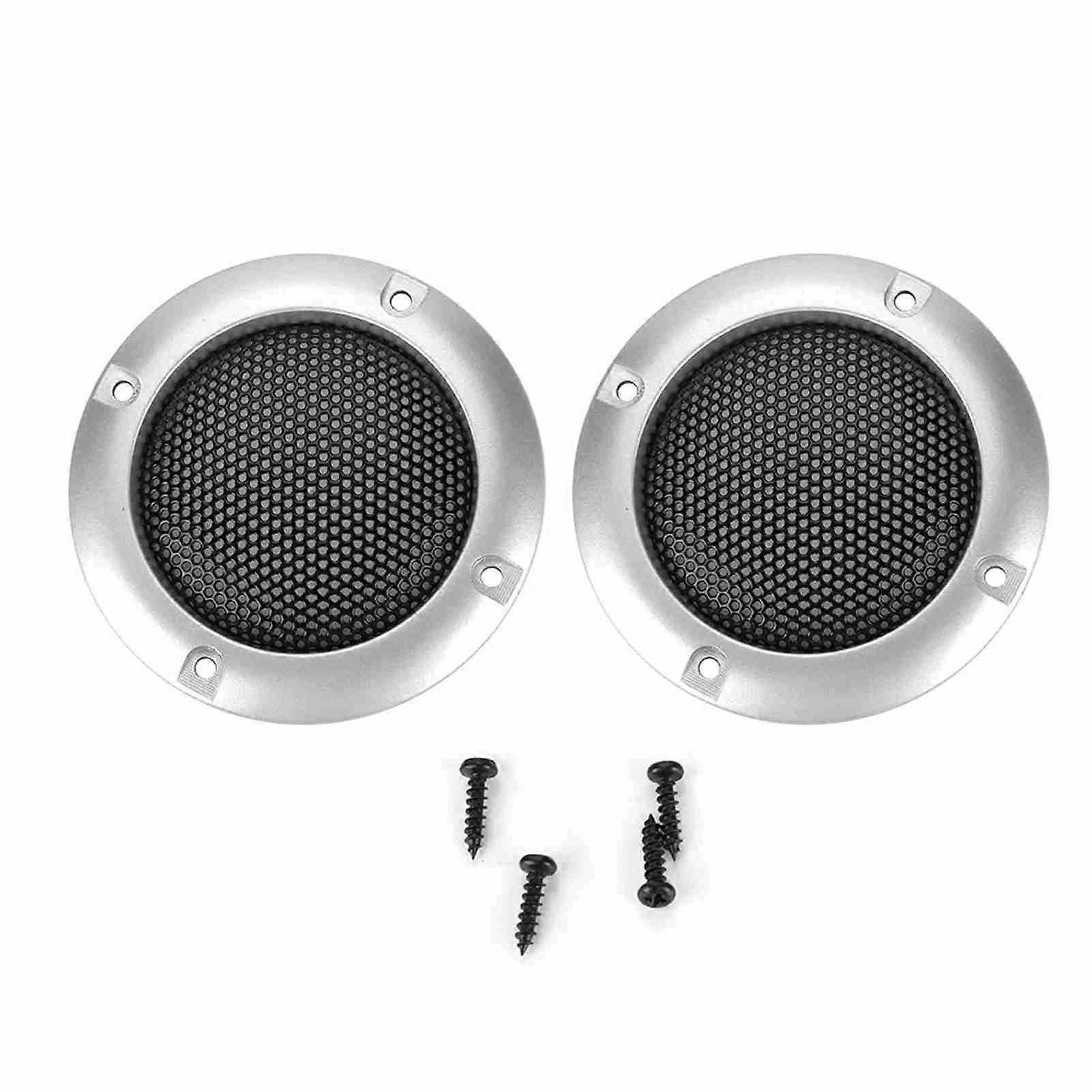 2 Inch Speaker Decorative Steel Mesh Circle Car Speaker Protective Mesh Cover (Silver)