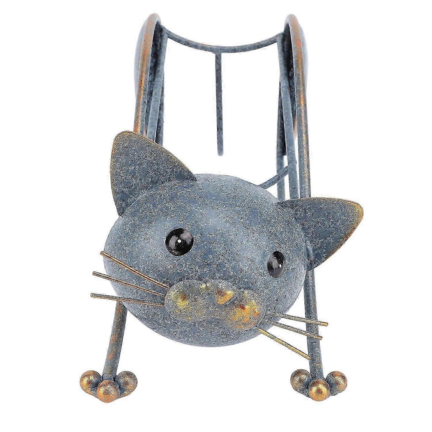 Cat Wine Holder Iron Multifunctional Fine Workmanship Tabletop Decor Wine Rack for Kitchen