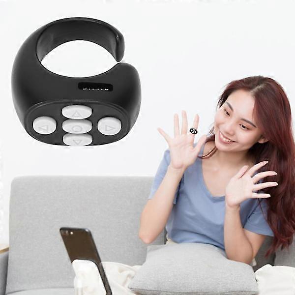 Bluetooth 5.3 Ring Remote Control Page Turner Mobile Phone Camera Shutter Selfie Remote for Video Reading