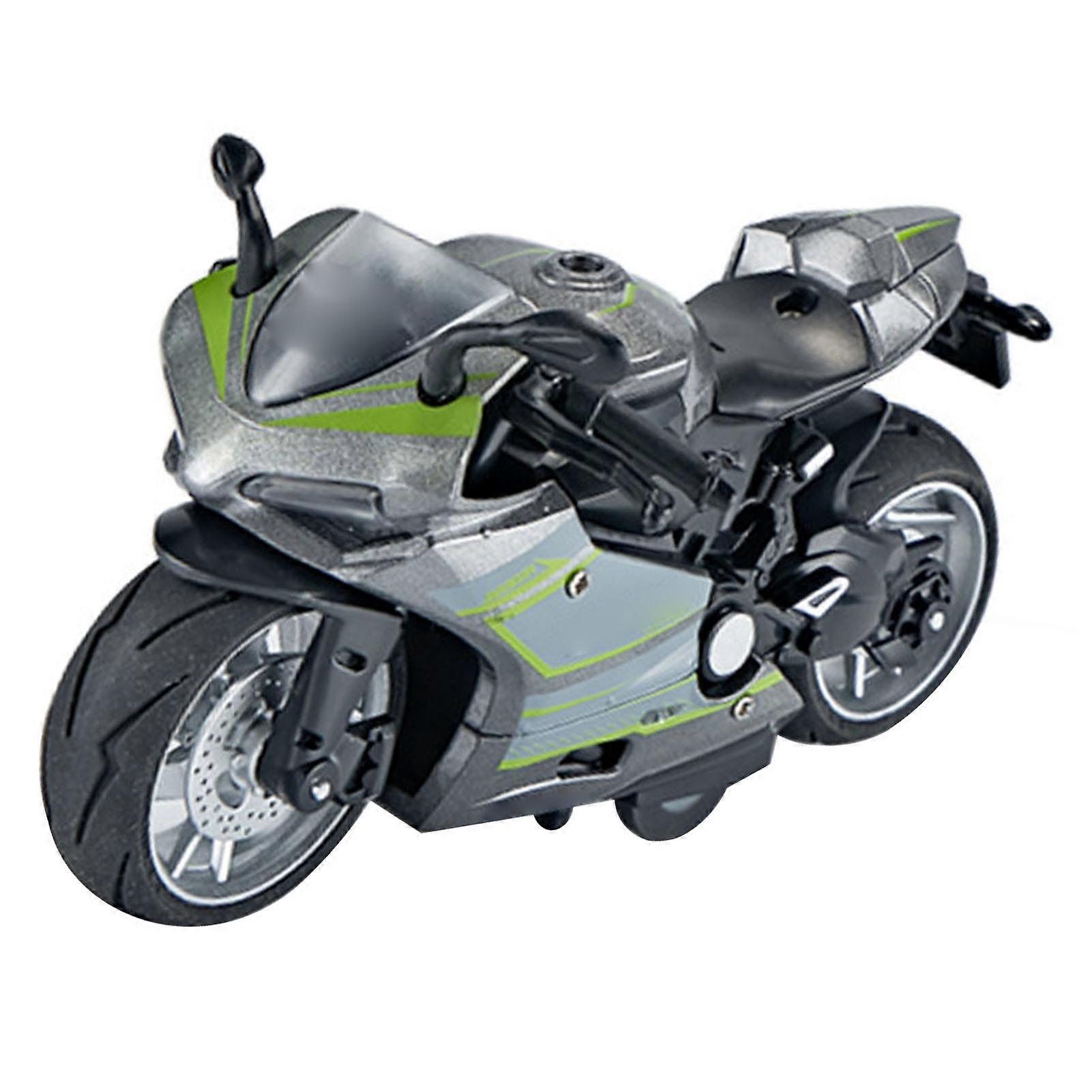 Toy Motorcycle Model 1:14 Alloy Plastic Pull Back Silver 15x7.5x8cm