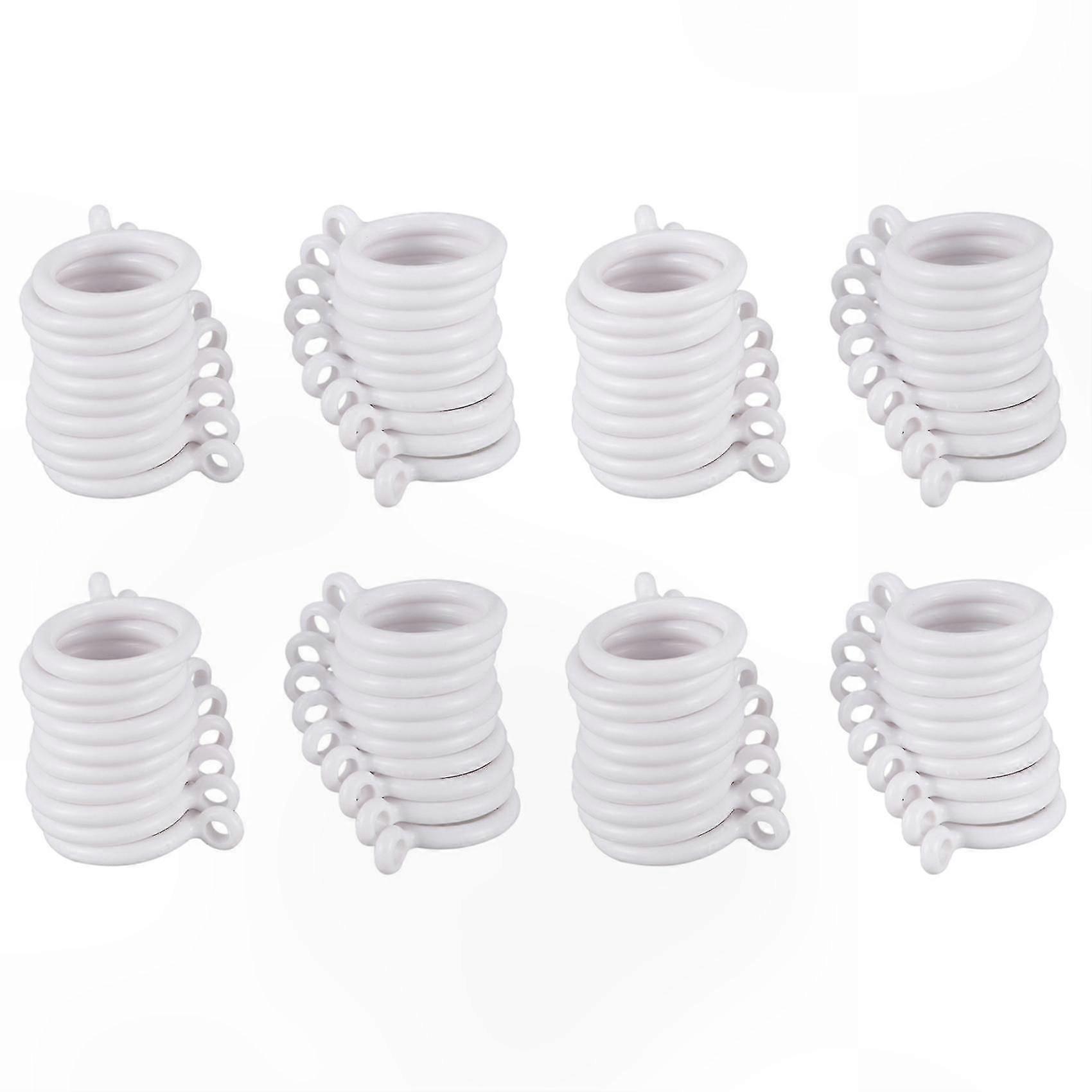 White Plastic Curtain Rings with 25mm Inner Diameter (80 Pack)