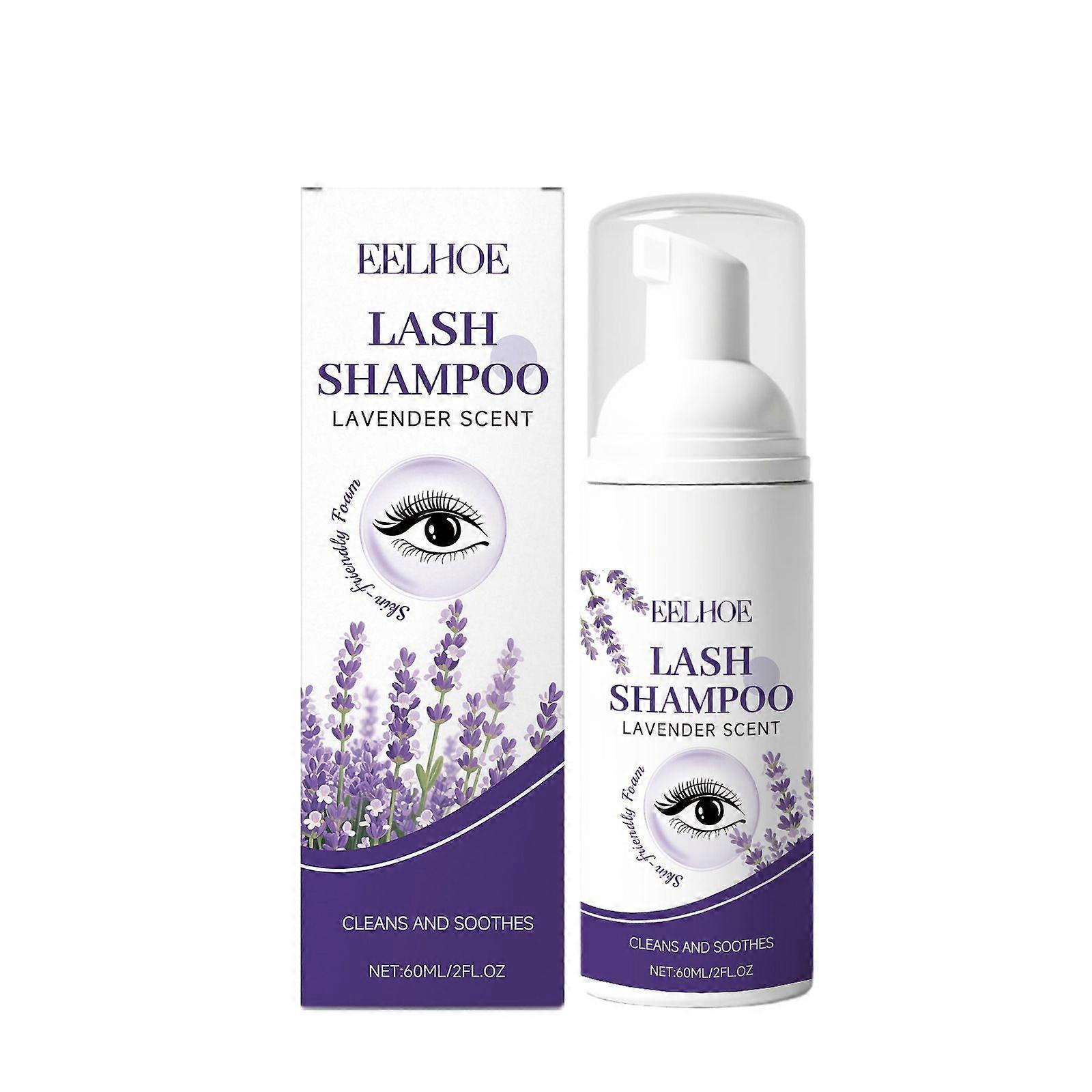 Lash Shampoo for Lash Extensions Eyelash Extension Cleanser Oil Free Lash Cleanser for Eyelash Care, Gentle Foaming Eyelash Shampoo for Salon Home Car