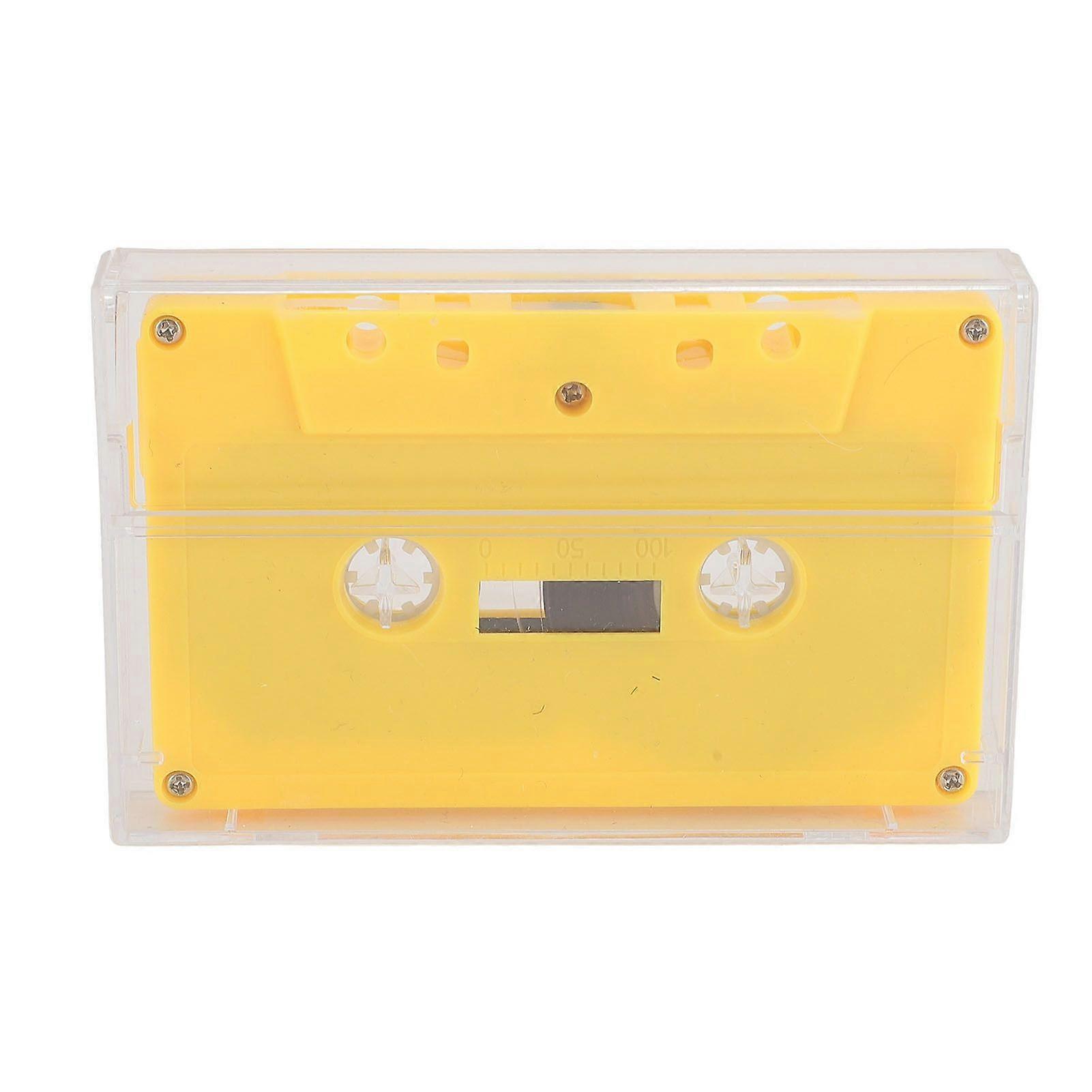 Blank Cassette Tape 45 Minute Premium Sound Empty Cassette Tape with Clear Case for Sound Music Recording Yellow