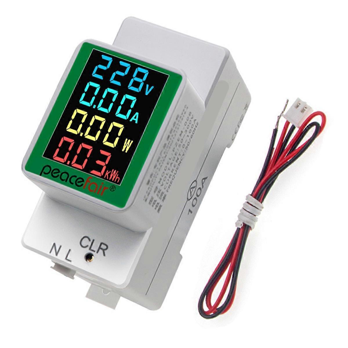 PZEM-008 Multicolor Din Rail Electricity Digital Power Energy Meter Watt Kwh Wattmeter Monitor Ammeter Voltmeter