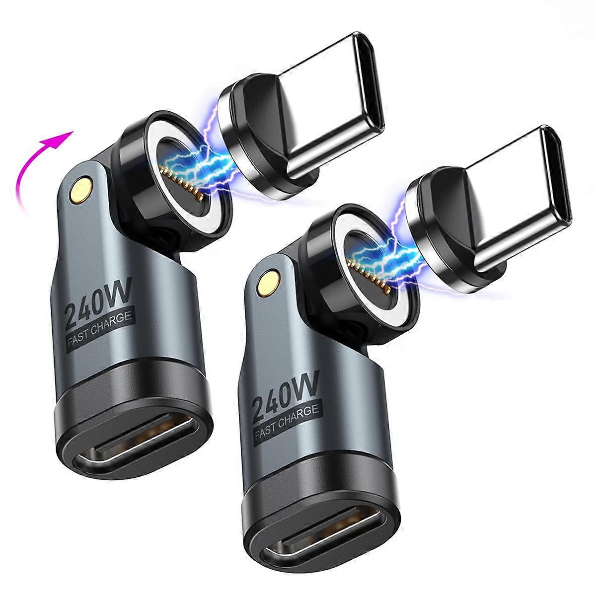 2PCS USB C Magnetic Adapter PD240W USB C to Type C Adapter Charging Cable Converter for 16/15,for Laptop