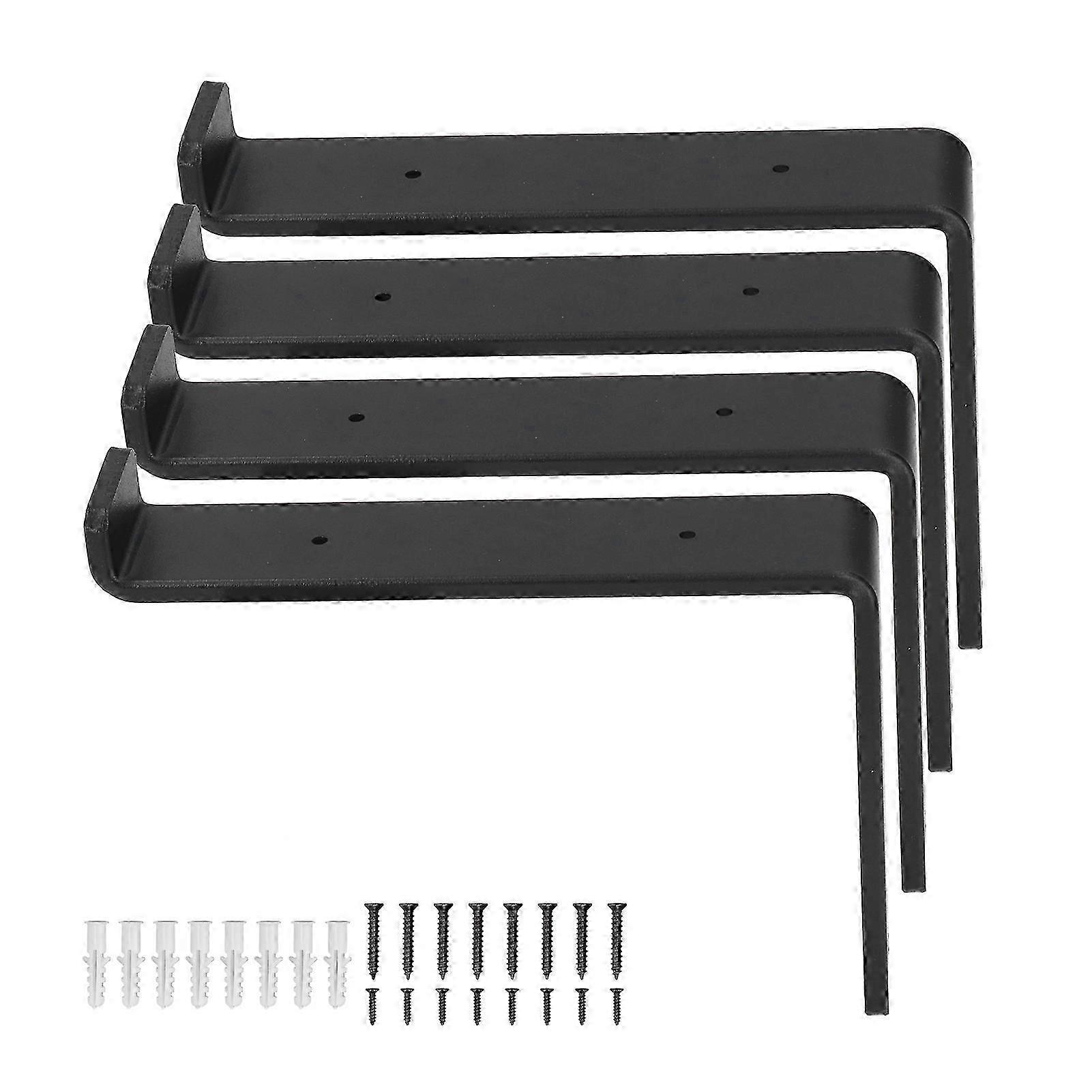 4Pcs Shelf Bracket Sturdy Durable Carbon Steel Protrusion Design Wide Application Decorative Shelf Bracket