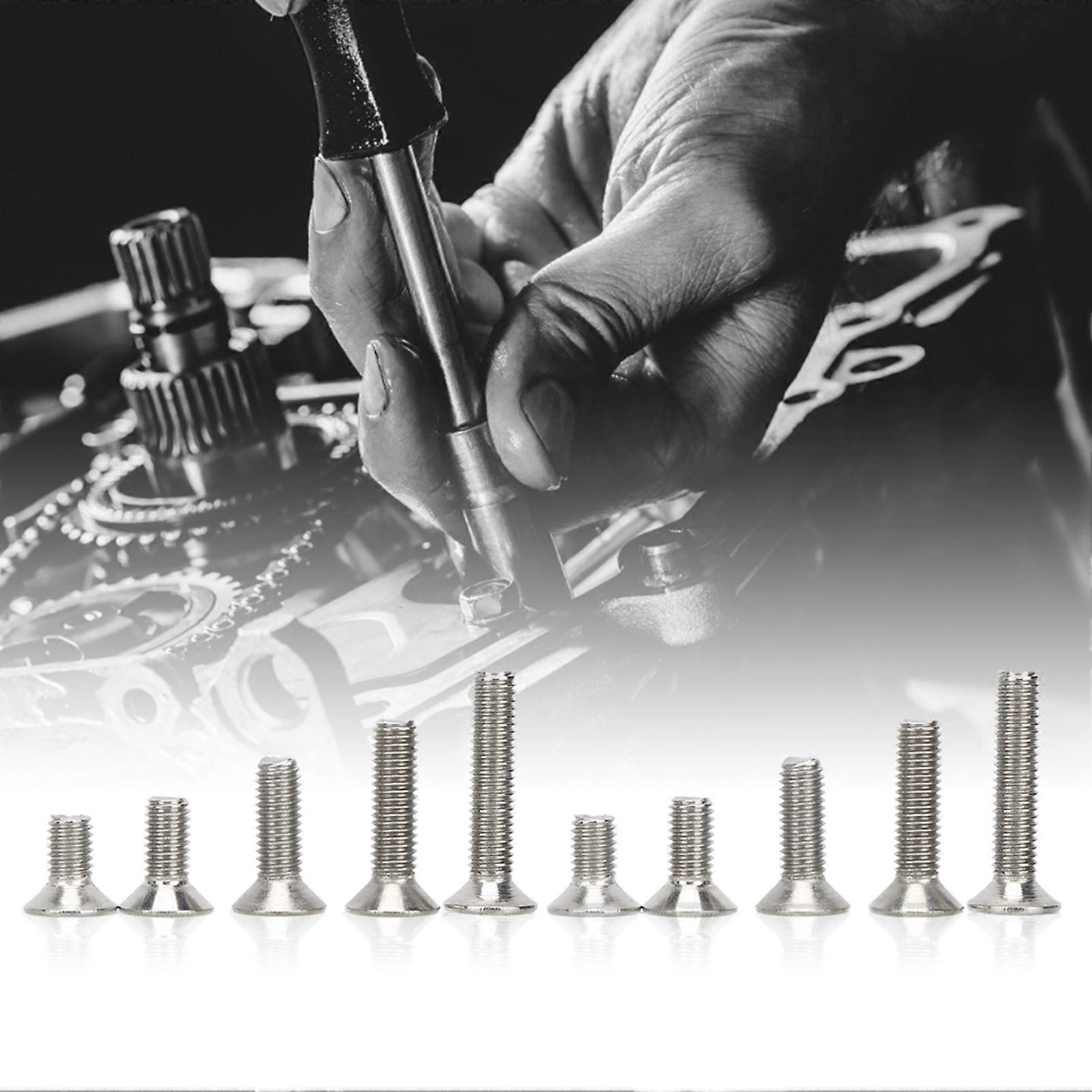 260Pcs Flat Head Hex Socket Screws M4/M5/M6 Stainless Steel Set