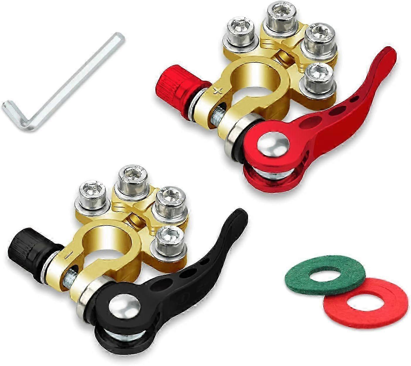 High quality 2PCS Battery Terminal Connectors, 4 Way Quick Release