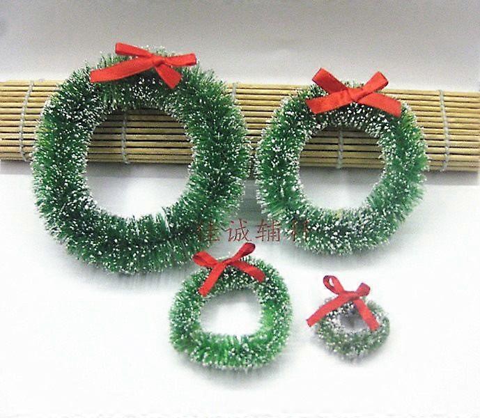 24pcs Miniature Christmas Decorations: 2.5cm Mini Christmas Garlands With Bows - Artificial Wreaths For Table Door And Small Spaces
