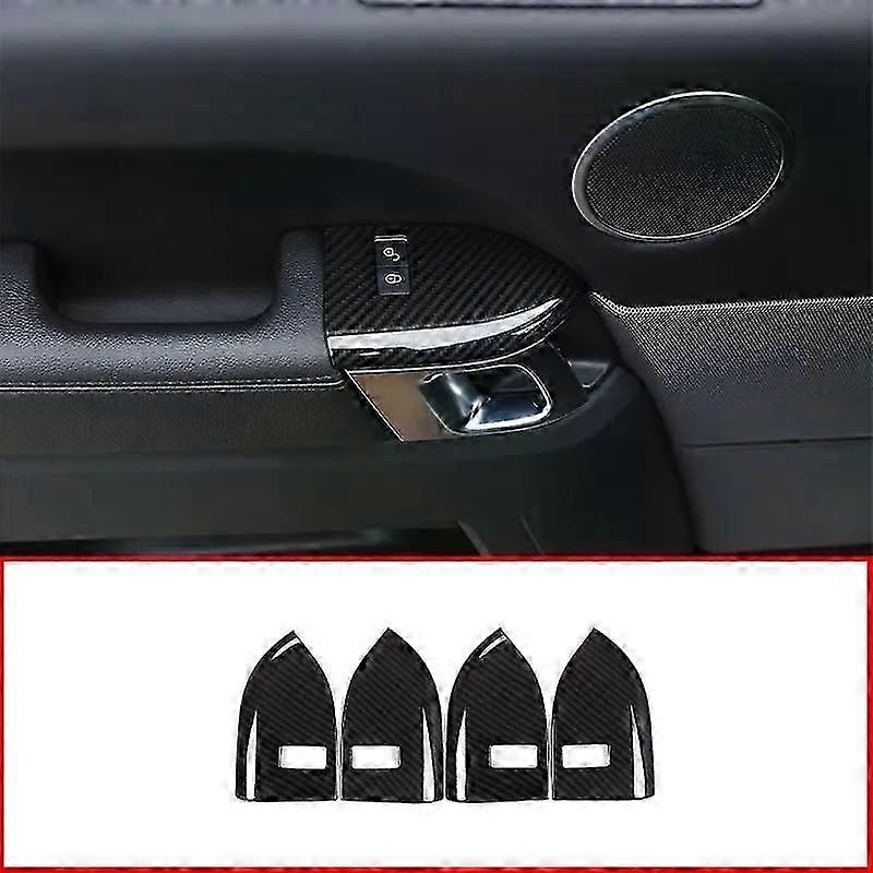 Carbon Fiber Style For Landrover Range Rover Sport RR Sport 2014- ABS Plastic Child Safety Lock Frame Cover Trim 4pcs/set