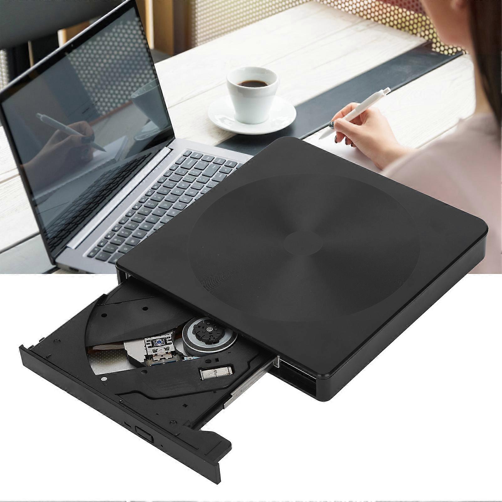 External DVD-RW Burner USB 3.0 Type-C Optical Drive Black