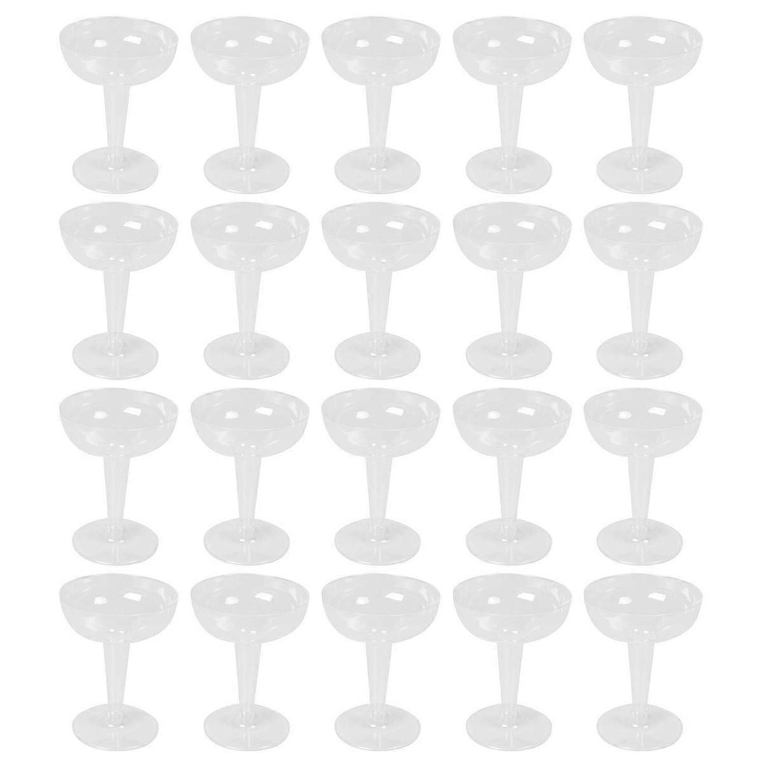 20Pcs Clear Plastic Champagne Glasses for Parties Clear Plastic Cup