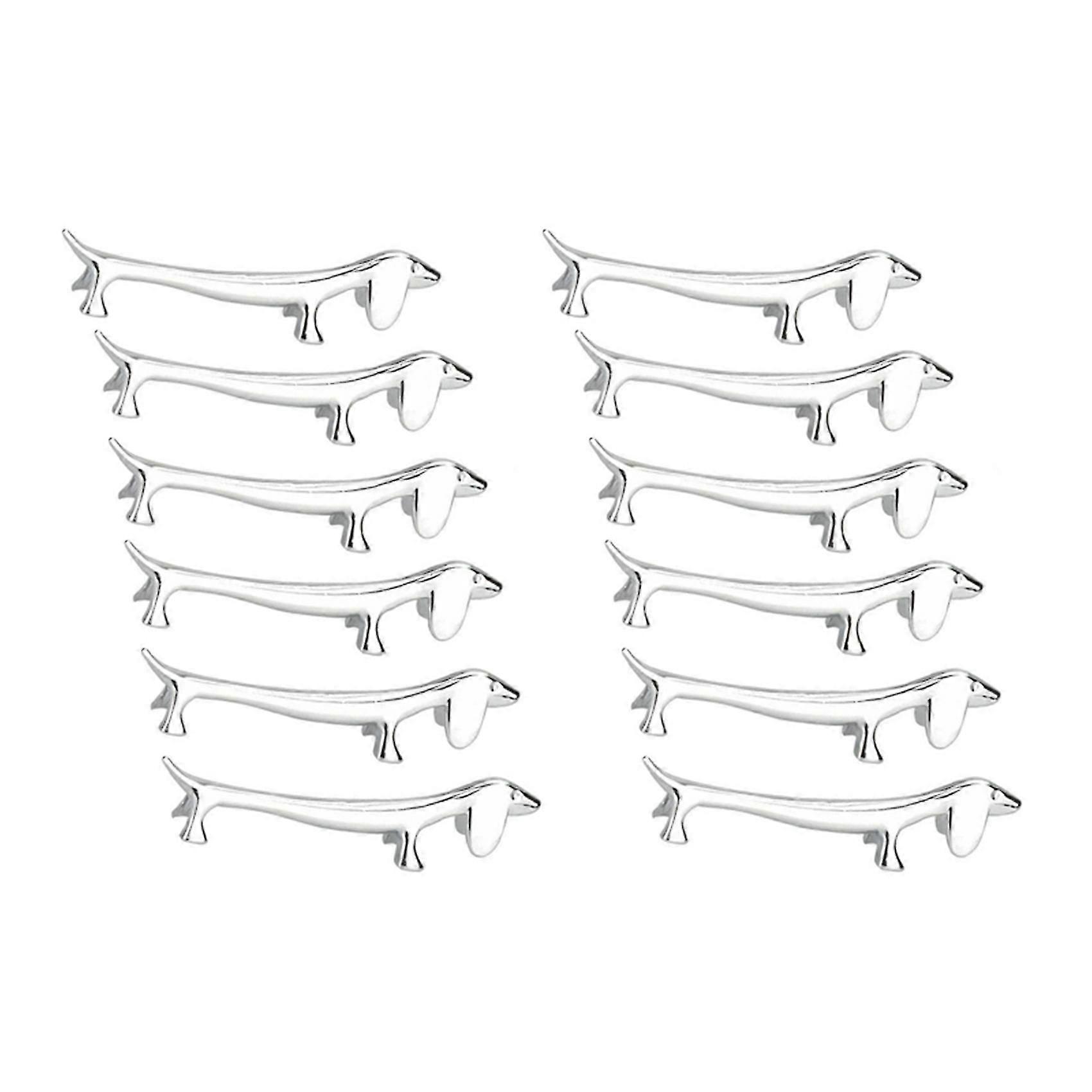 12 Pcs Chopsticks Ανάπαυση Μικρός Σκύλος Chopsticks Κάτοχος Dachshund Κράμα Ψευδαργύρου Πιρούνι Σταθείτε Κουτάλι Επιτραπέζια σκεύη