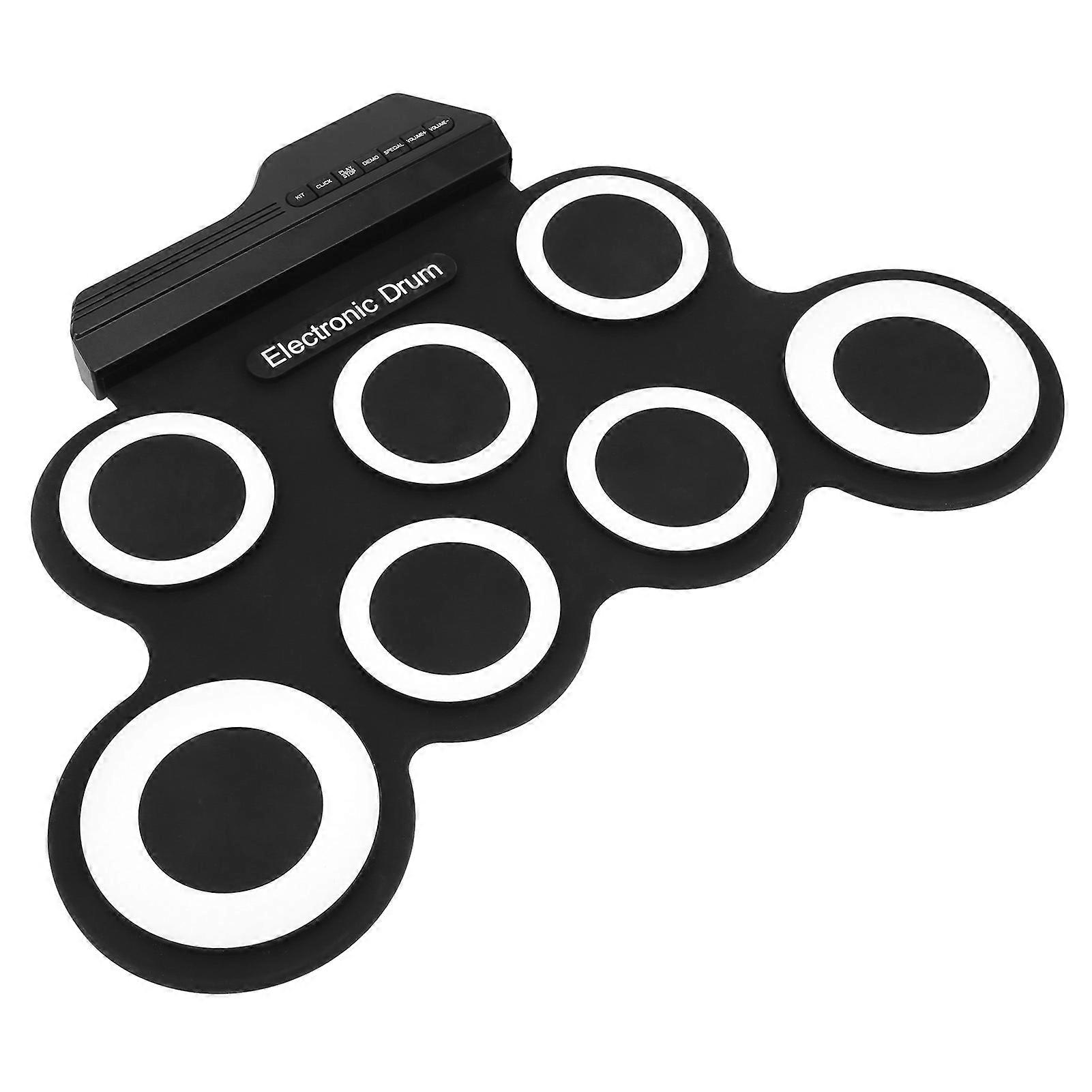 Electronic Drum Pad Set 44x20x27cm Black Foldable Silicone Mat